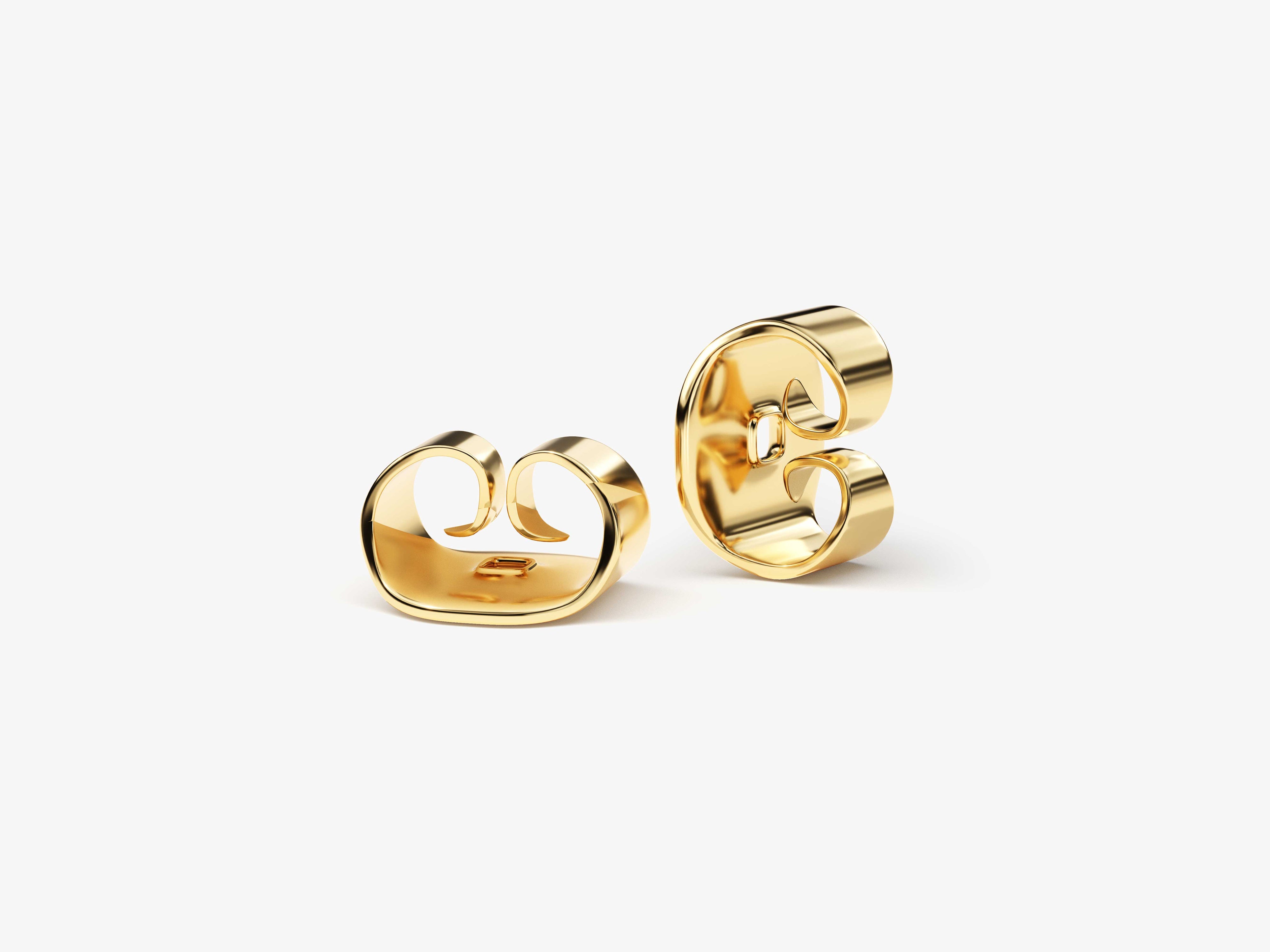 Gold earring backs, jewelry findings, secure and stylish ear nuts