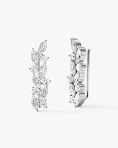 Marquise Leaf Climber Earrings