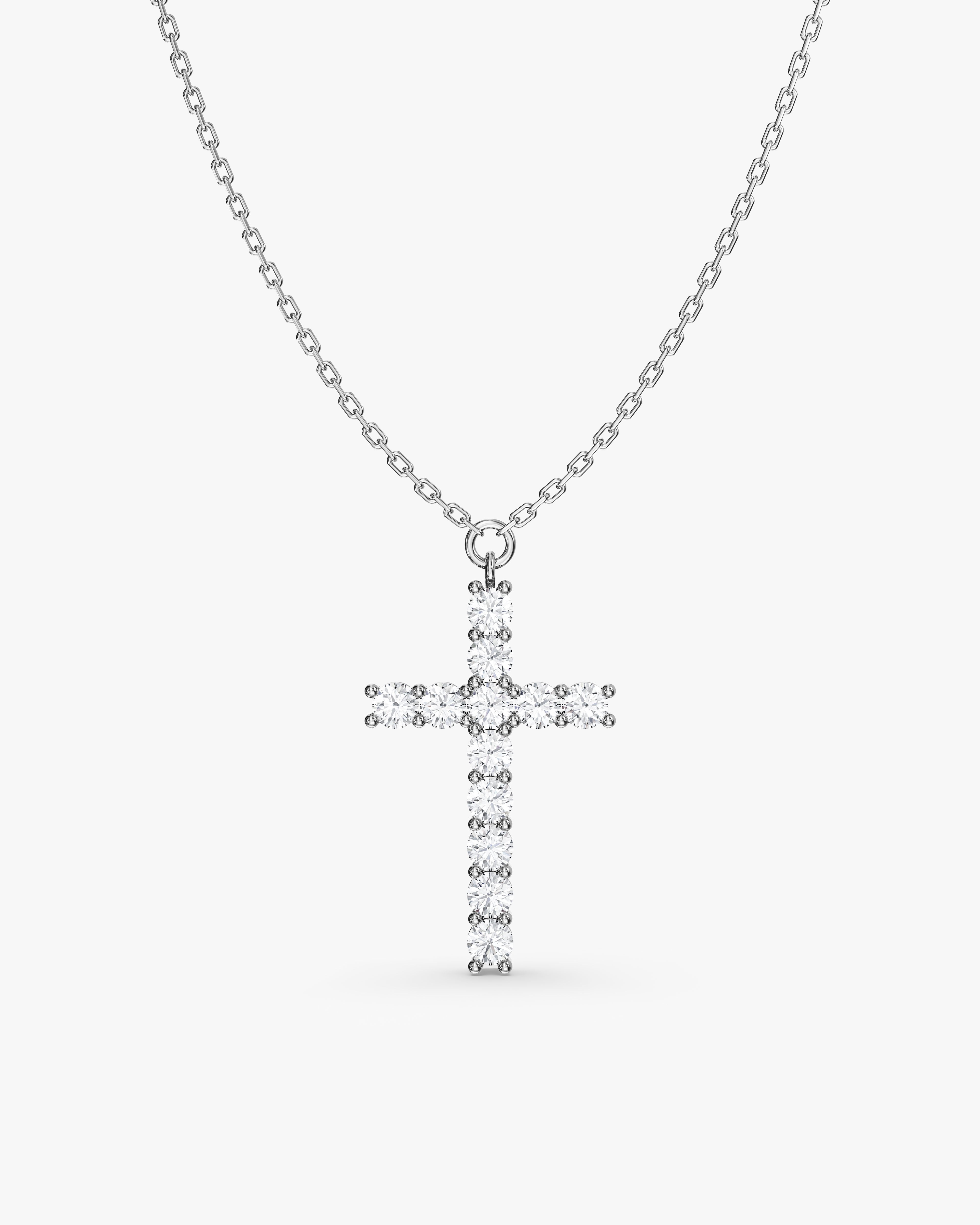 Kreuz Halskette mit Krappenfassung