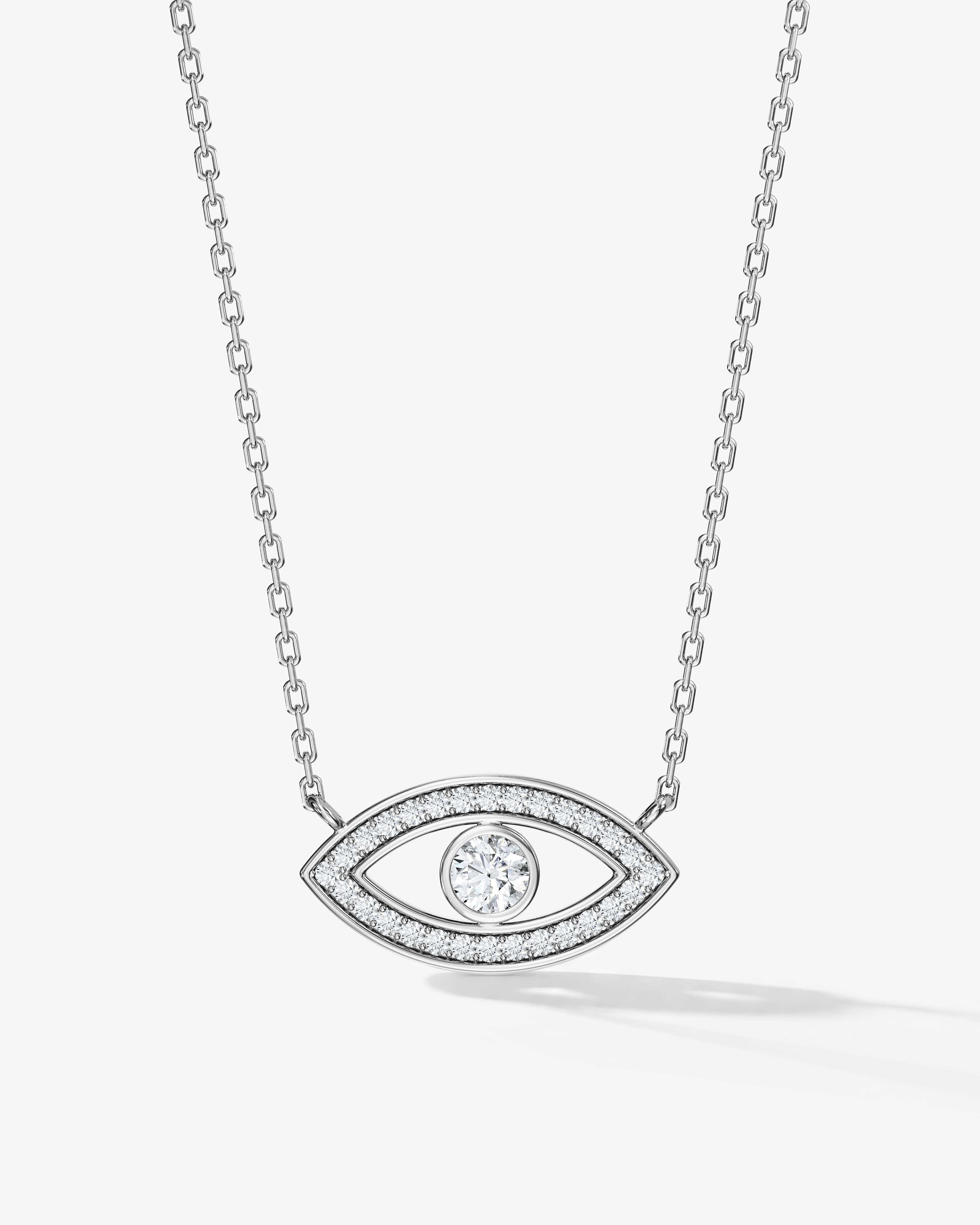 Zargenfassung Evil Eye Halskette