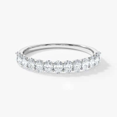 U-Krappenfassung Ovalschliff Ewigkeit Ring (0,75 CT TW, halb besetzt)