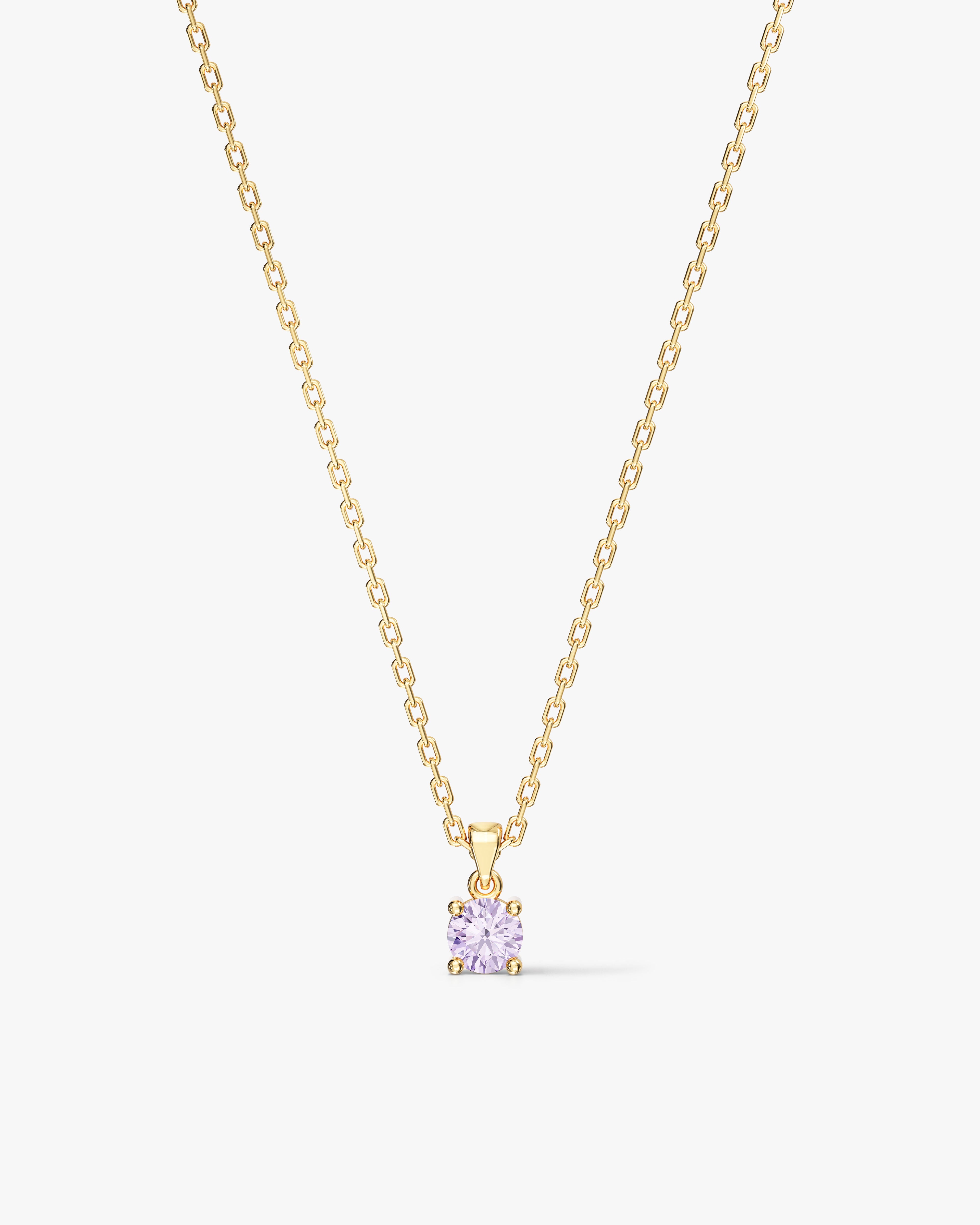 Prong Set Round Cut Solitaire Pendant (0.50 CT)