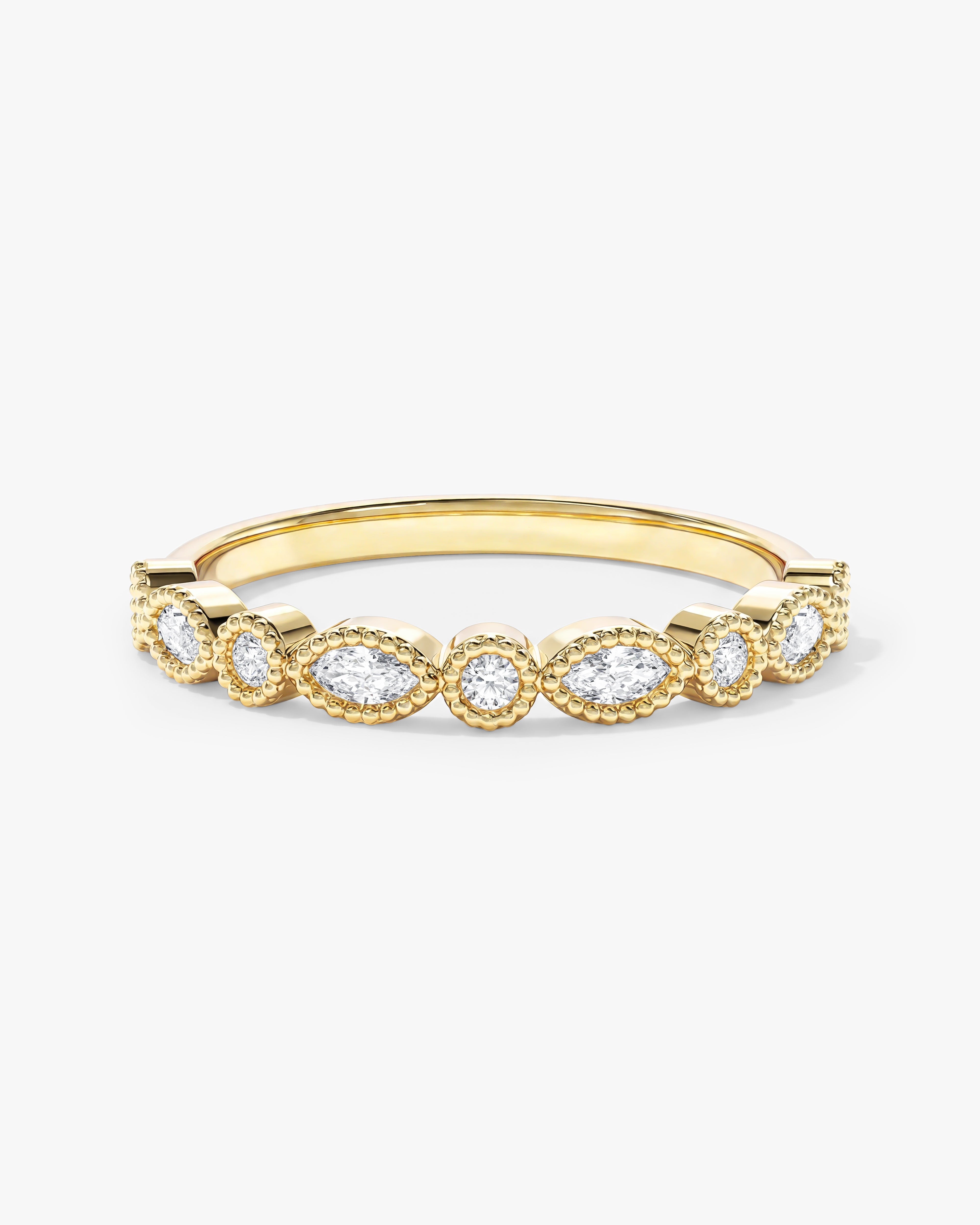 Marquise-Schliff Milgrain-Ehering