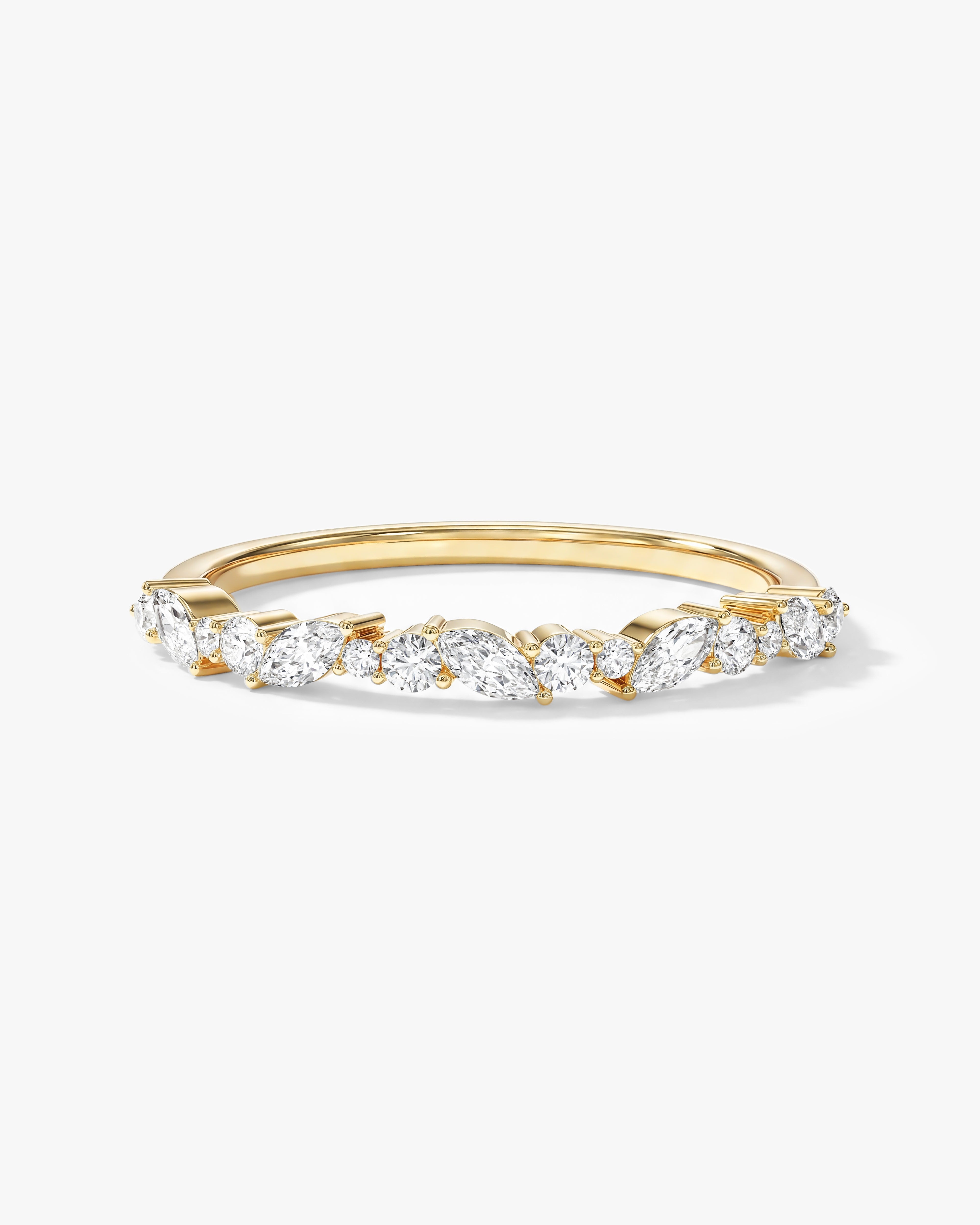 Marquise und Doppelrund Ewigkeitsring (Halbbesatz)