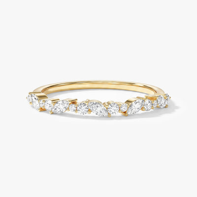 Marquise und Doppelrund Ewigkeitsring (Halbbesatz)