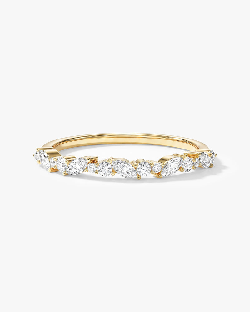 Marquise und Doppelrund Ewigkeitsring (Halbbesatz)