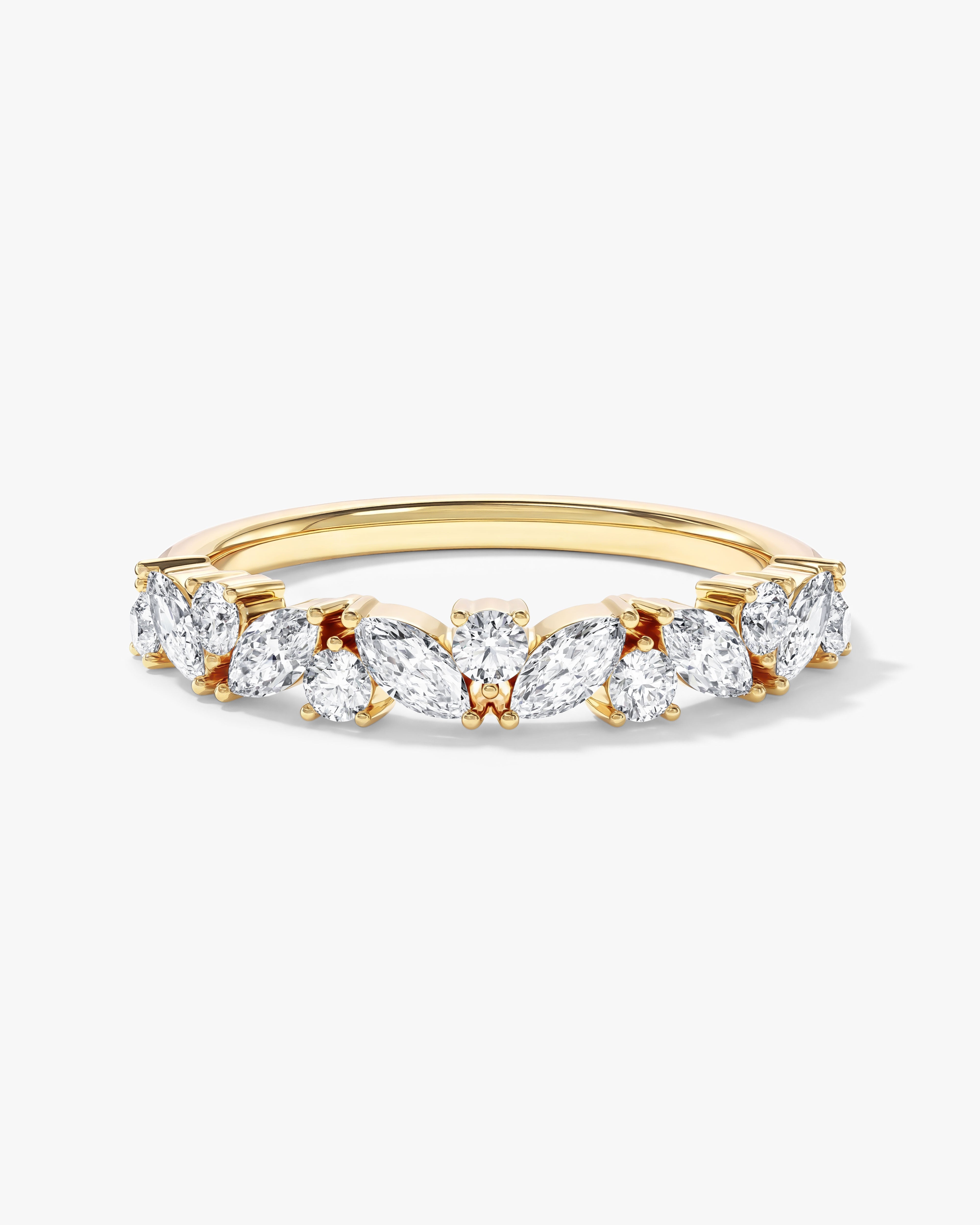 Ewigkeitsring im floralen Design mit Marquiseschliff (0,80 CT TW)