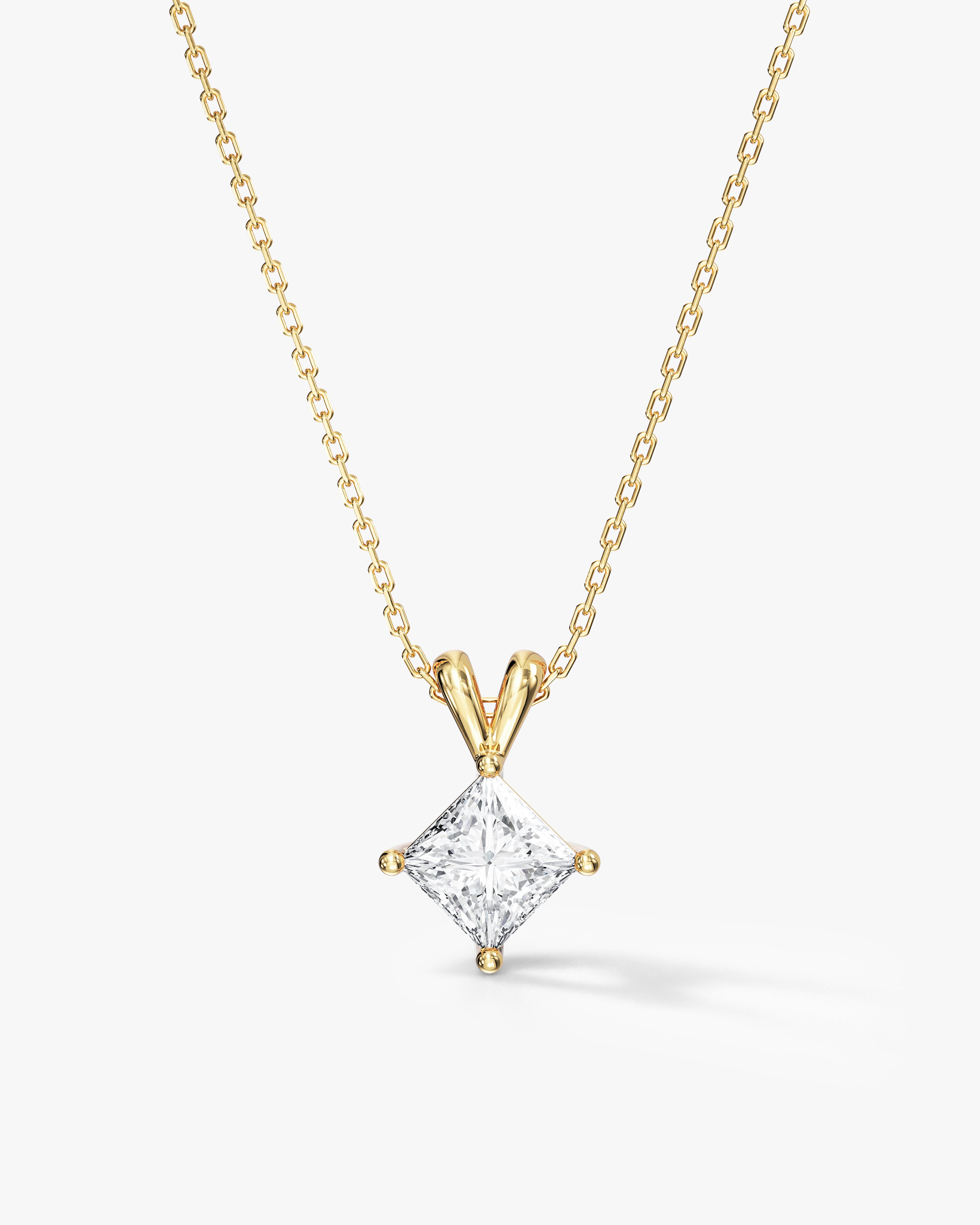Solitär Anhänger mit zwei Kettengleitern (1,00 CT)