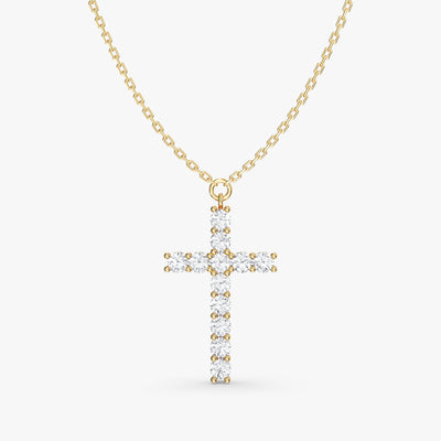 Prong Set Cross Necklace