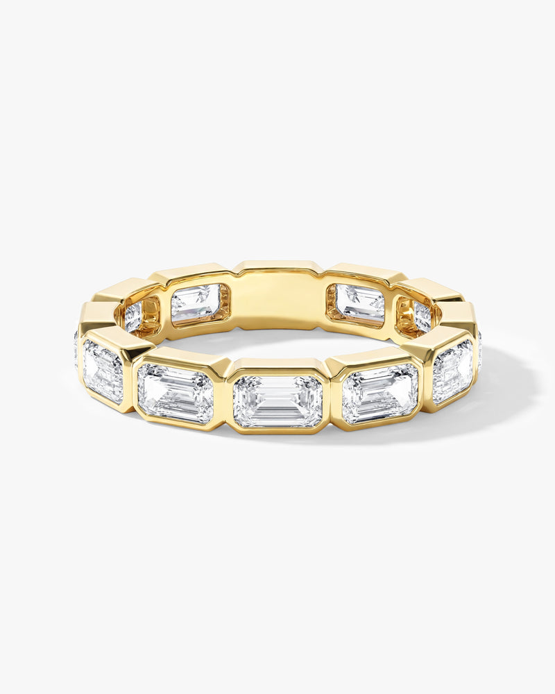 Ewigkeitsring mit Smaragdschliff in horizontaler Zargenfassung (3,50 CT TW)