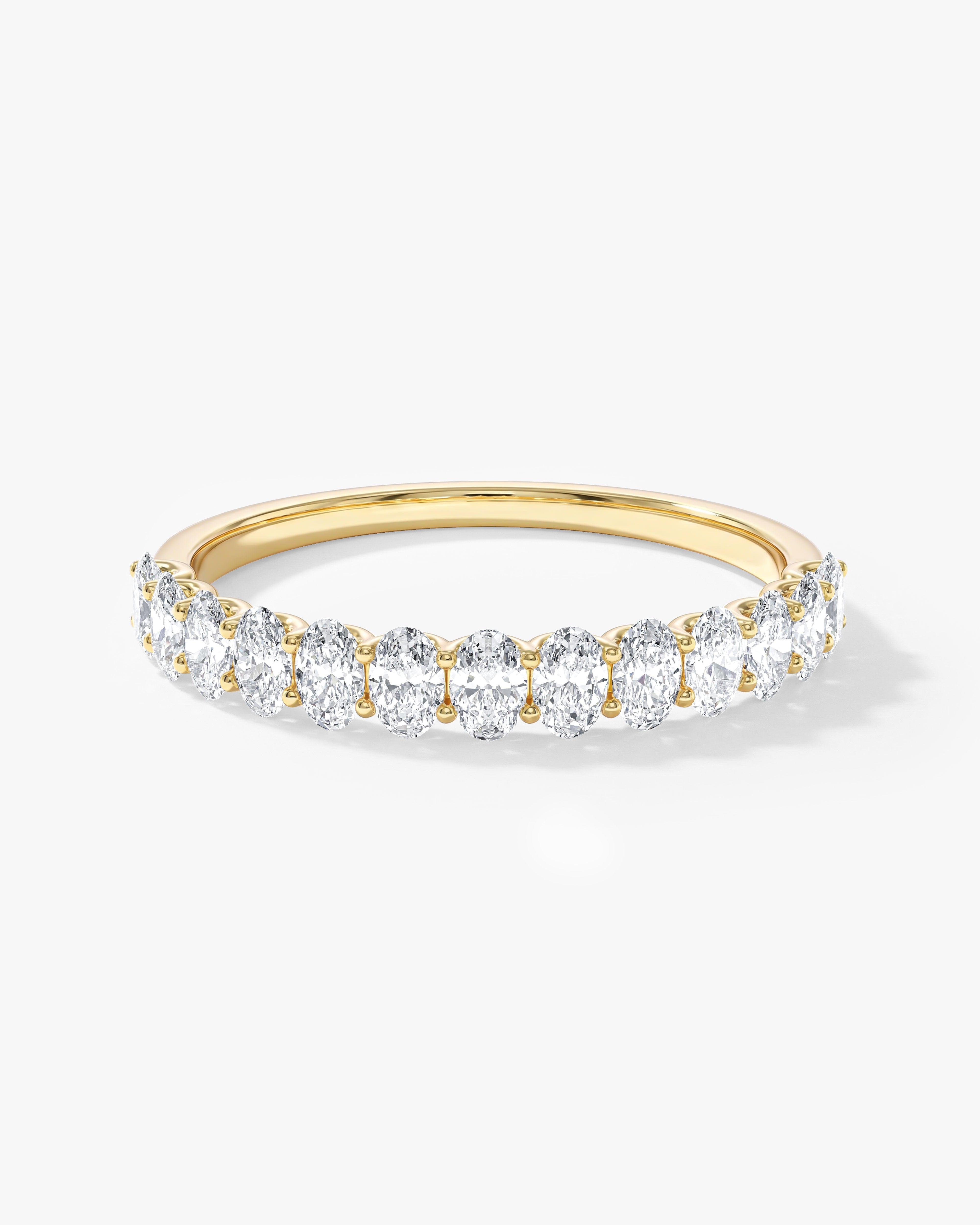 U-Krappenfassung Ovalschliff Ewigkeit Ring (0,75 CT TW, halb besetzt)