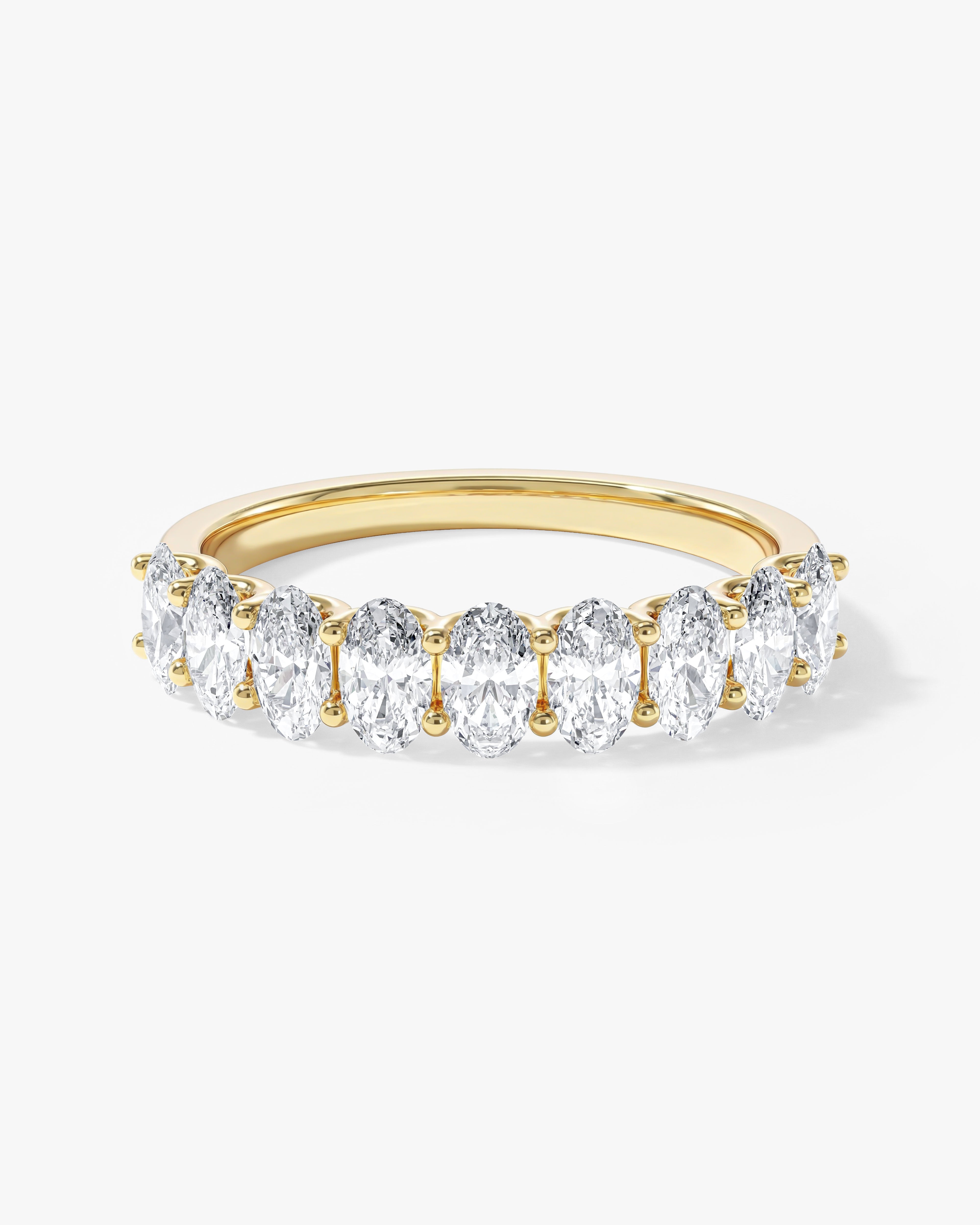U-Krappenfassung Ovalschliff Ewigkeit Ring (2,50 CT TW, halb besetzt)