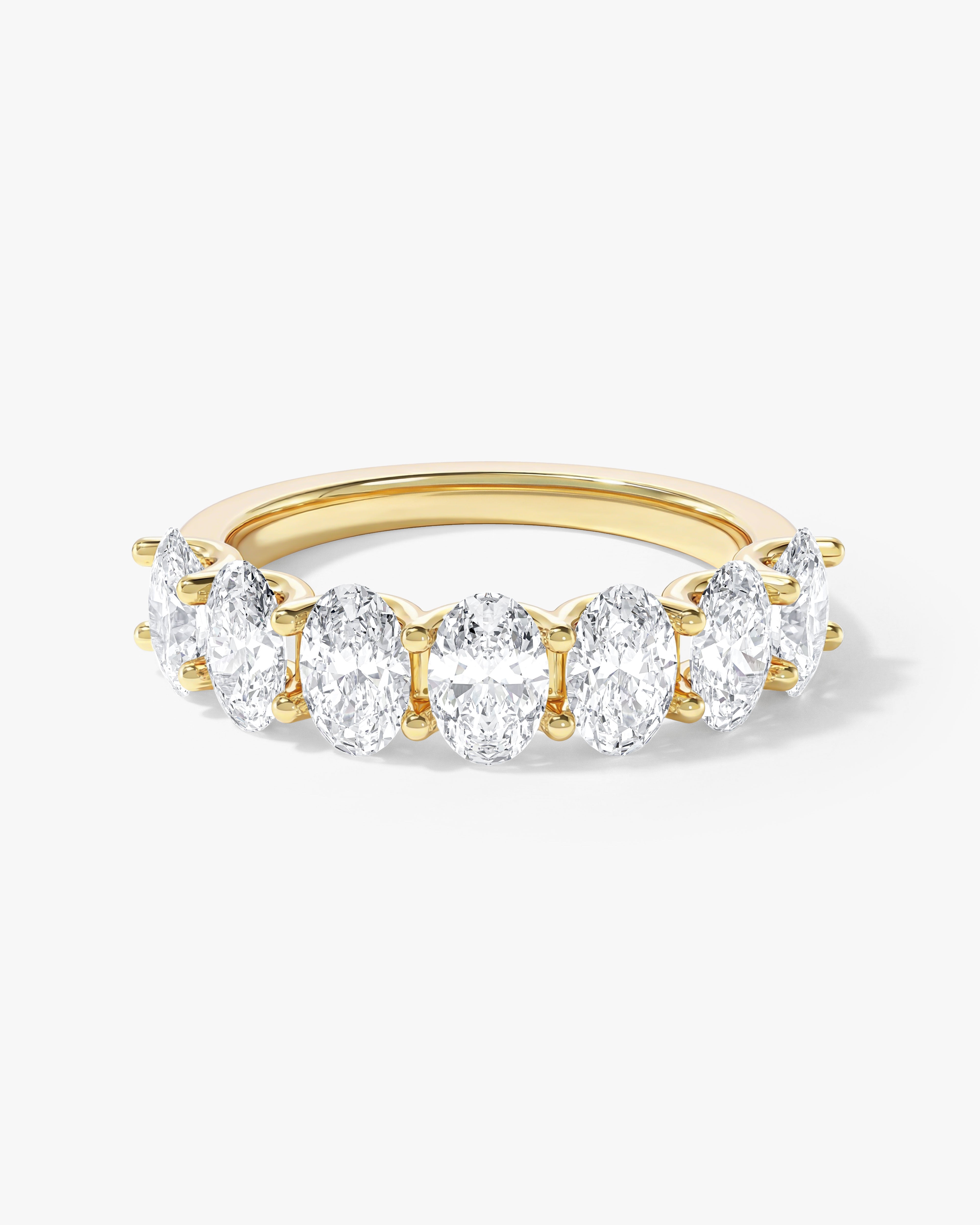 U-Krappenfassung Ovalschliff Ewigkeit Ring (4,00 CT TW, halb besetzt)