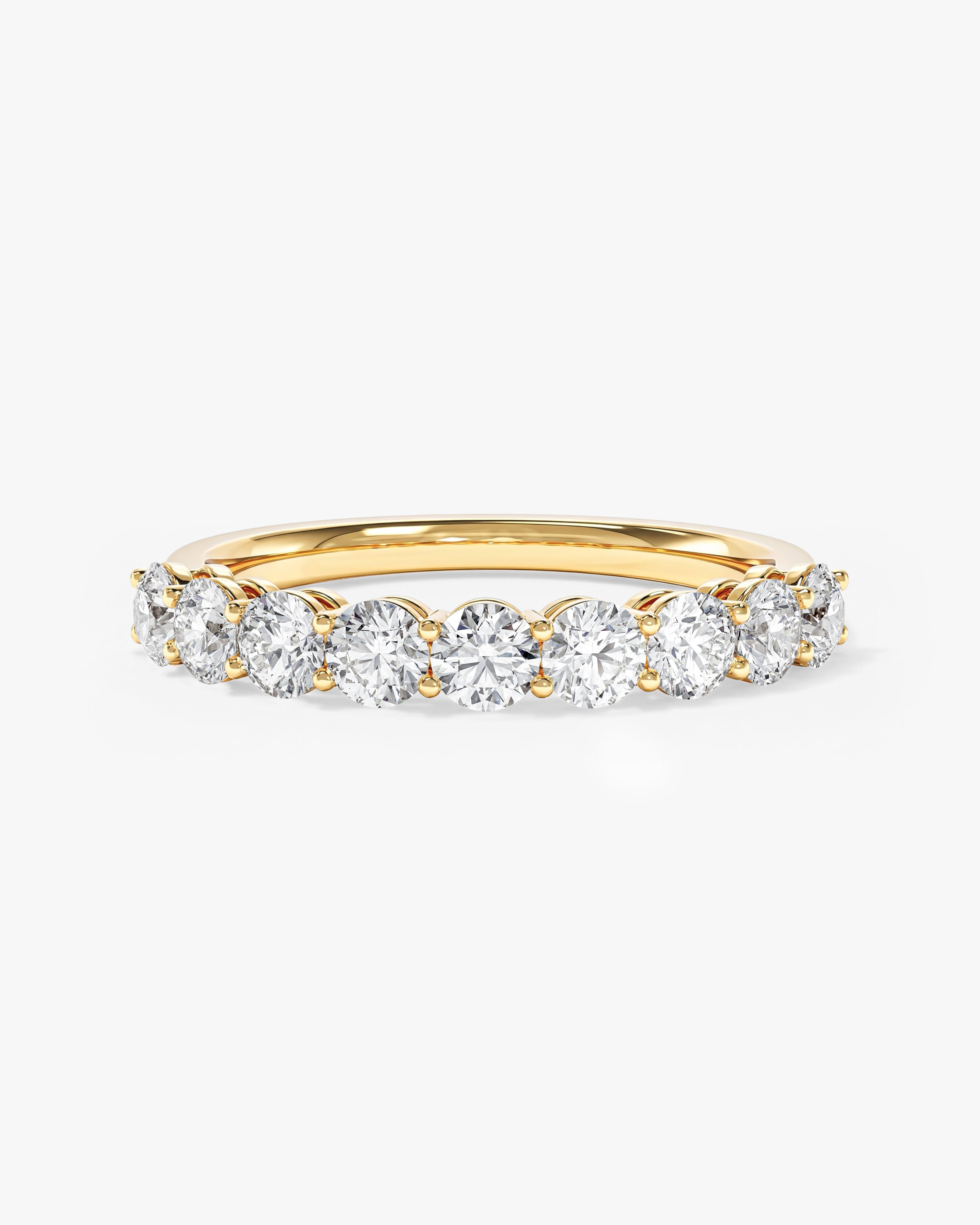 Ewigkeitsring mit geteilten Krappen (1,00 CT TW, halb besetzt)