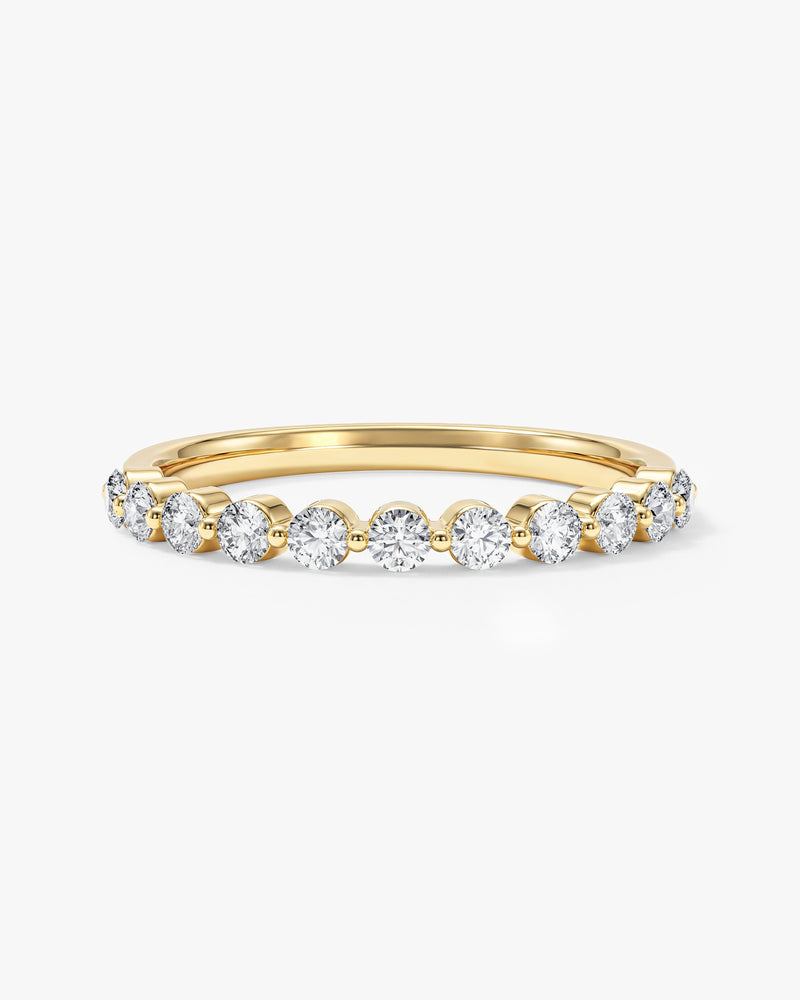 Ewigkeitsring mit Einzelkrappen-Fassung (0,35 CT TW, halb bestezt)