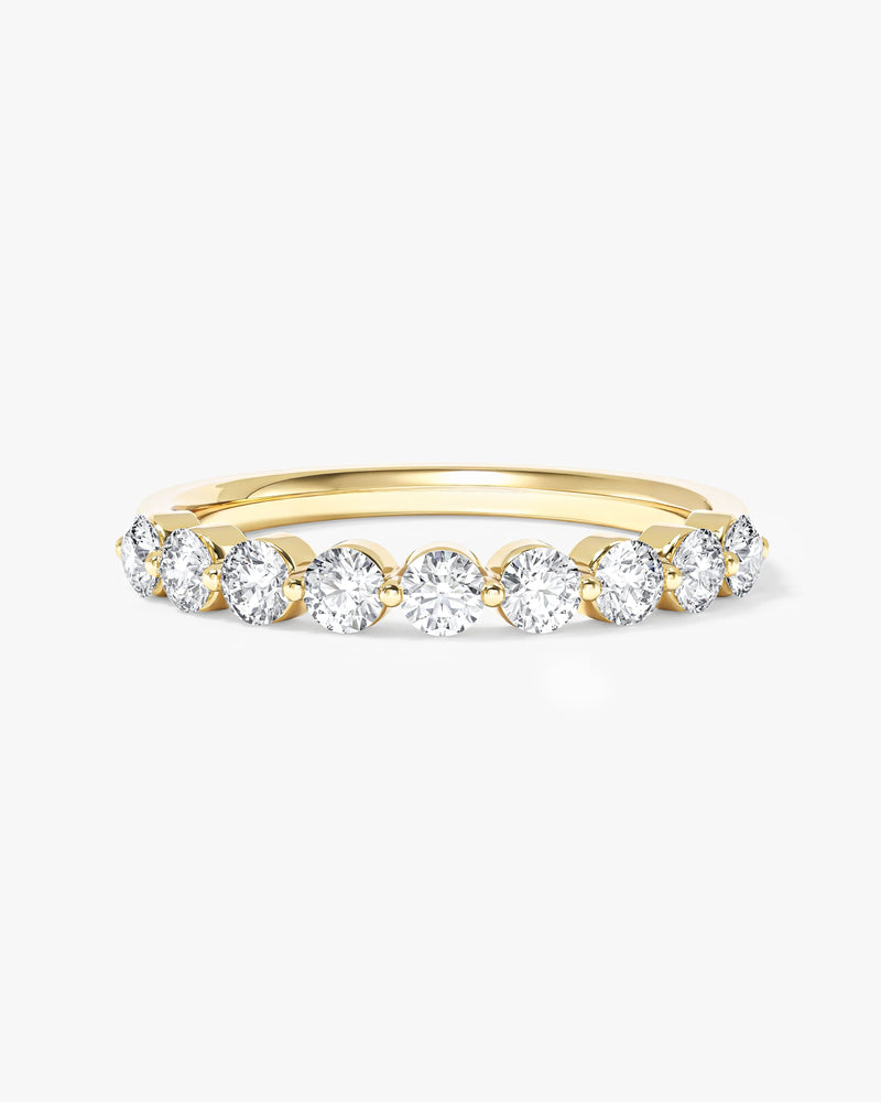 Ewigkeitsring mit Einzelkrappen-Fassung (0,75 CT TW, halb bestezt)