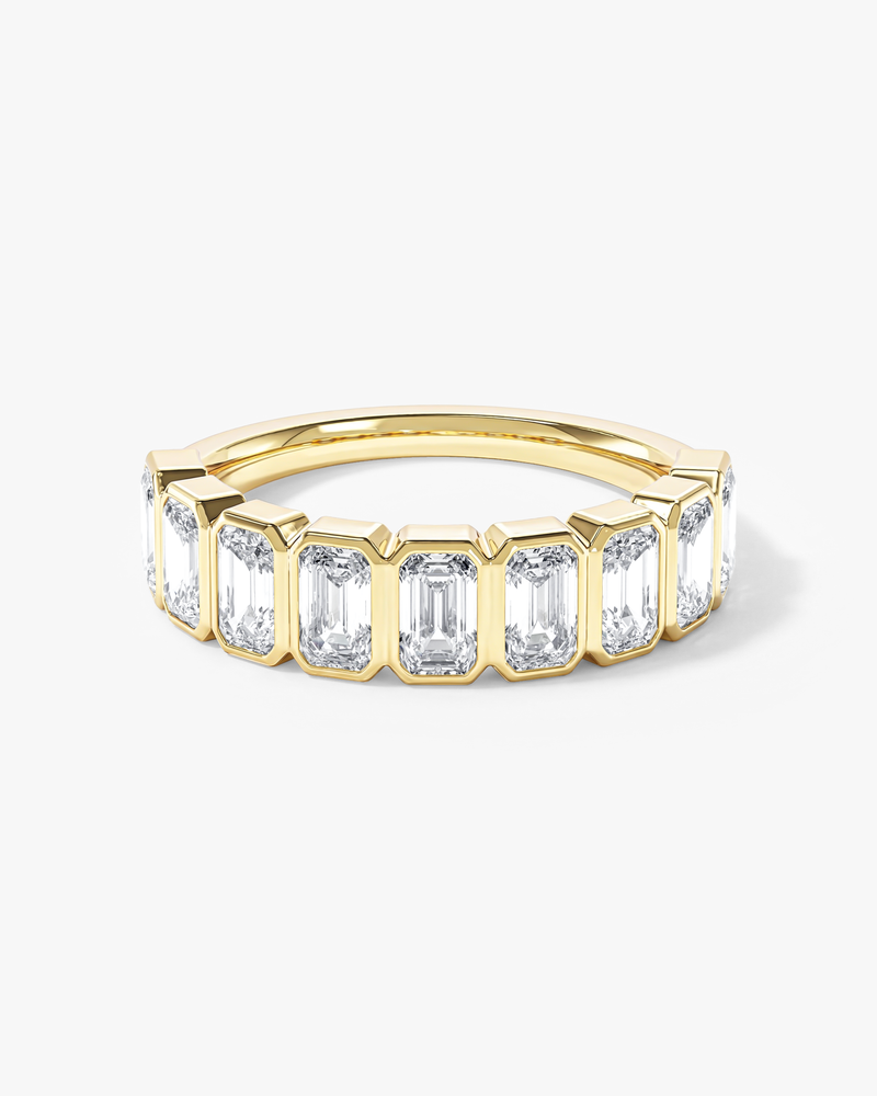 Ewigkeitsring mit Smaragdschliff in Zargenfassung (2,50 CT TW, halb besetzt)