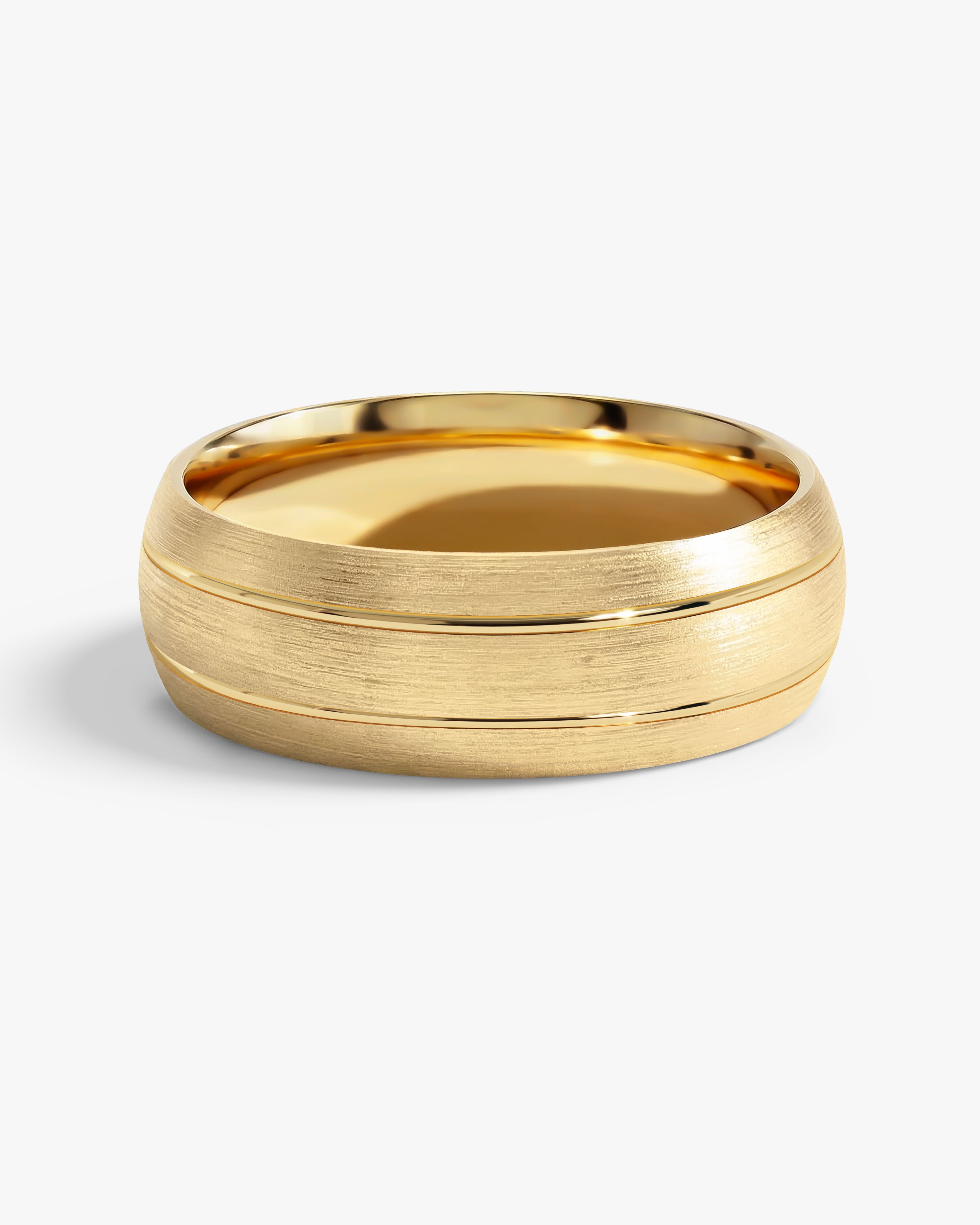 7mm Herren-Gold-Ehering - Doppelt gerillt