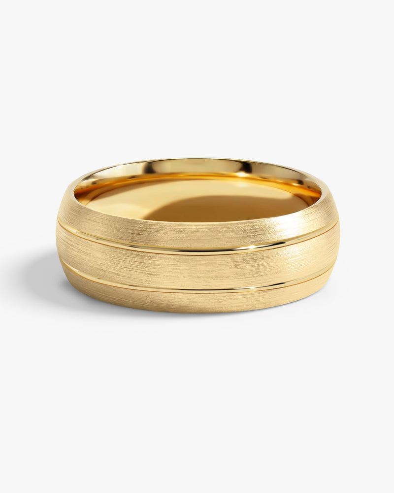 7mm Herren-Gold-Ehering - Doppelt gerillt