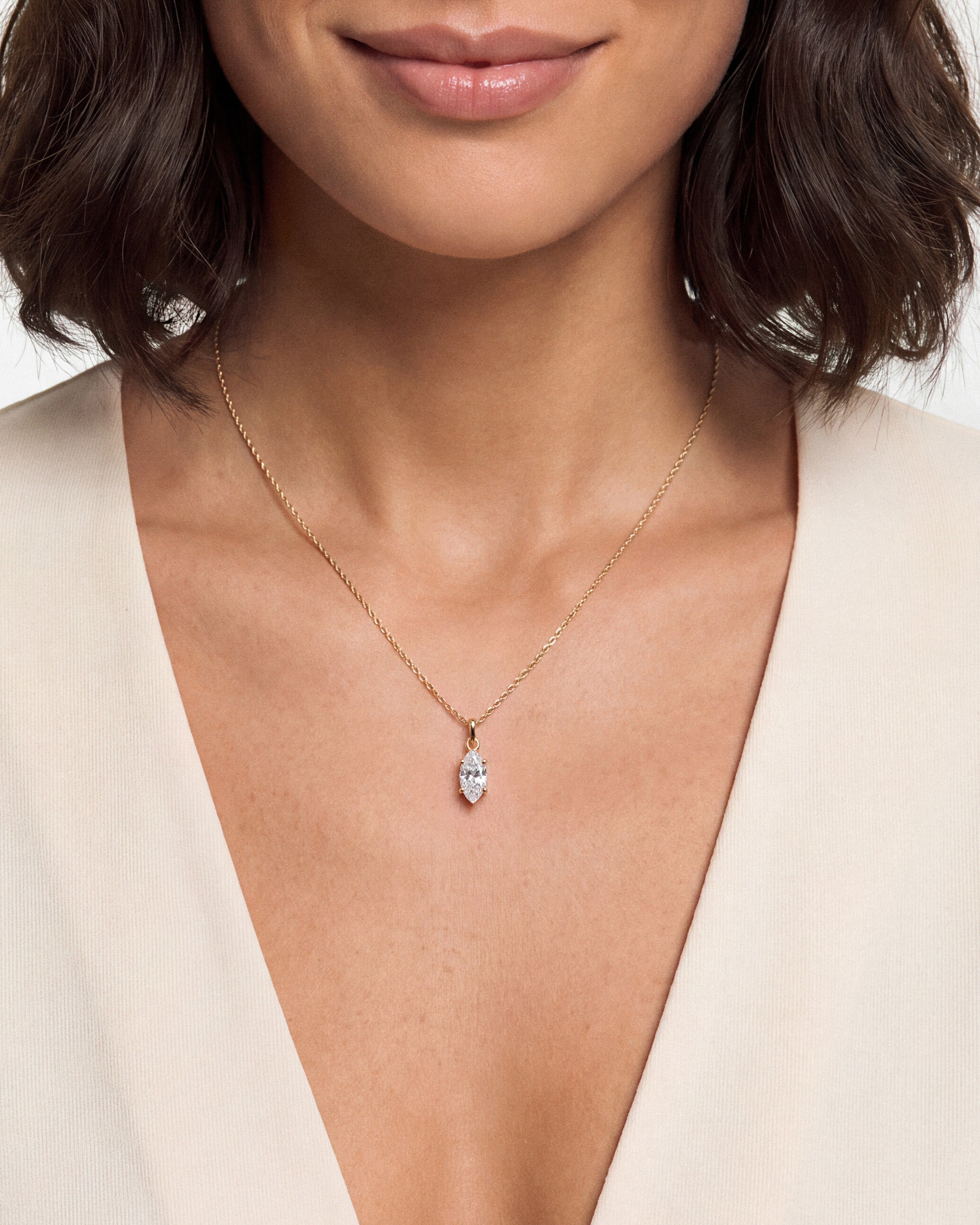 Solitär Anhänger mit Marquise-Schliff (1,00 CT)