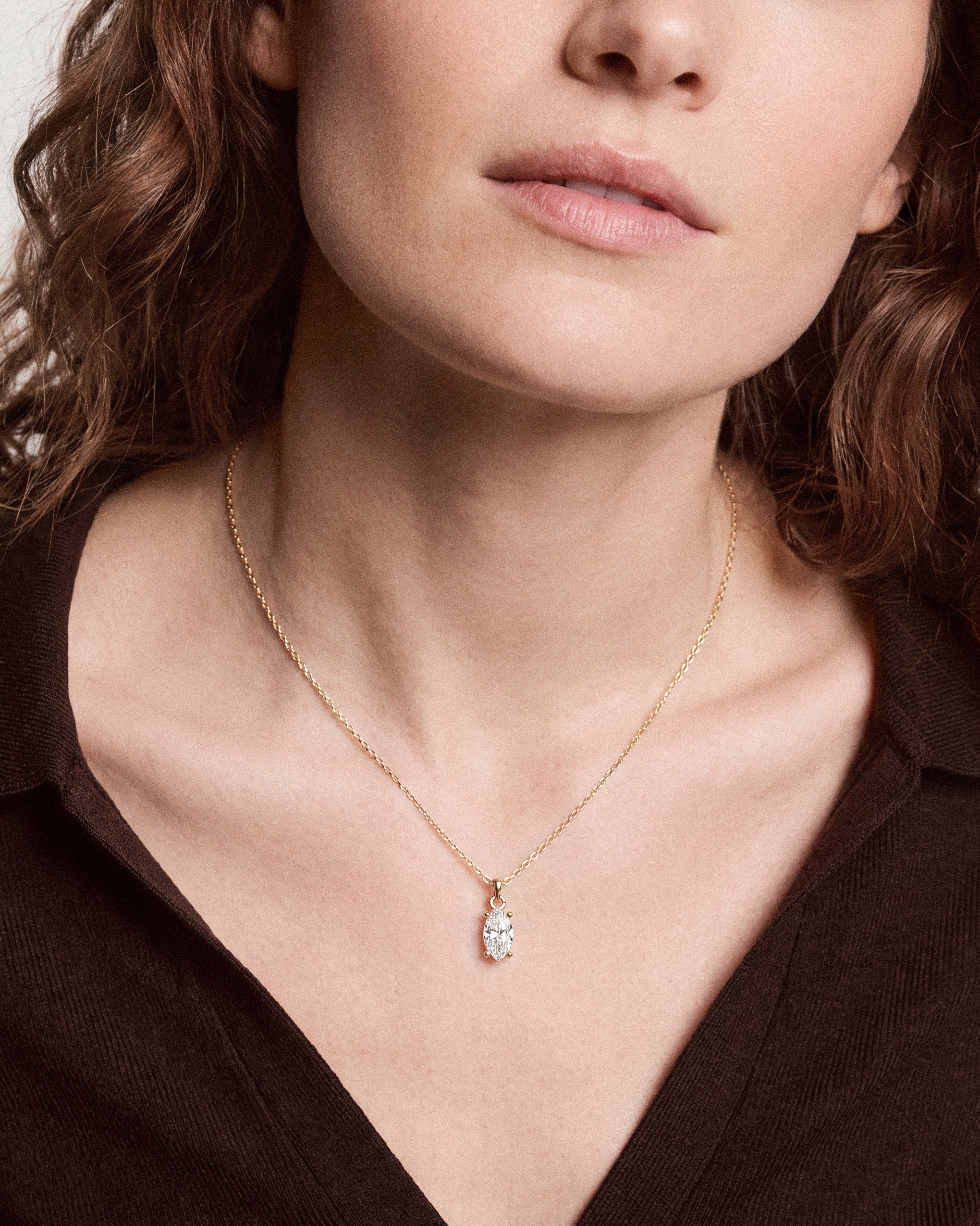 Solitär Anhänger mit Marquise-Schliff (1,50 CT)
