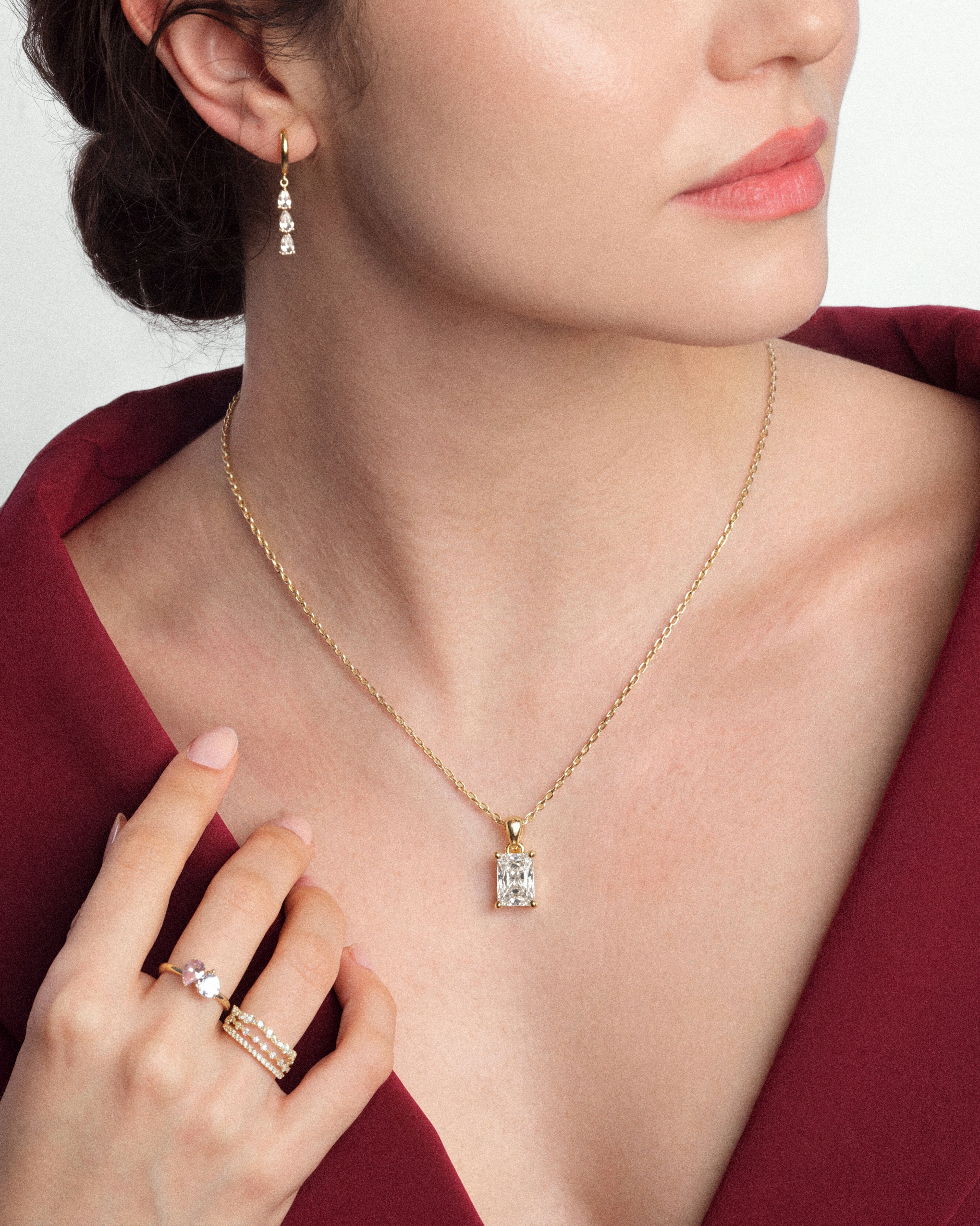 Solitär Anhänger im Radiant-Schliff (1,50 CT)