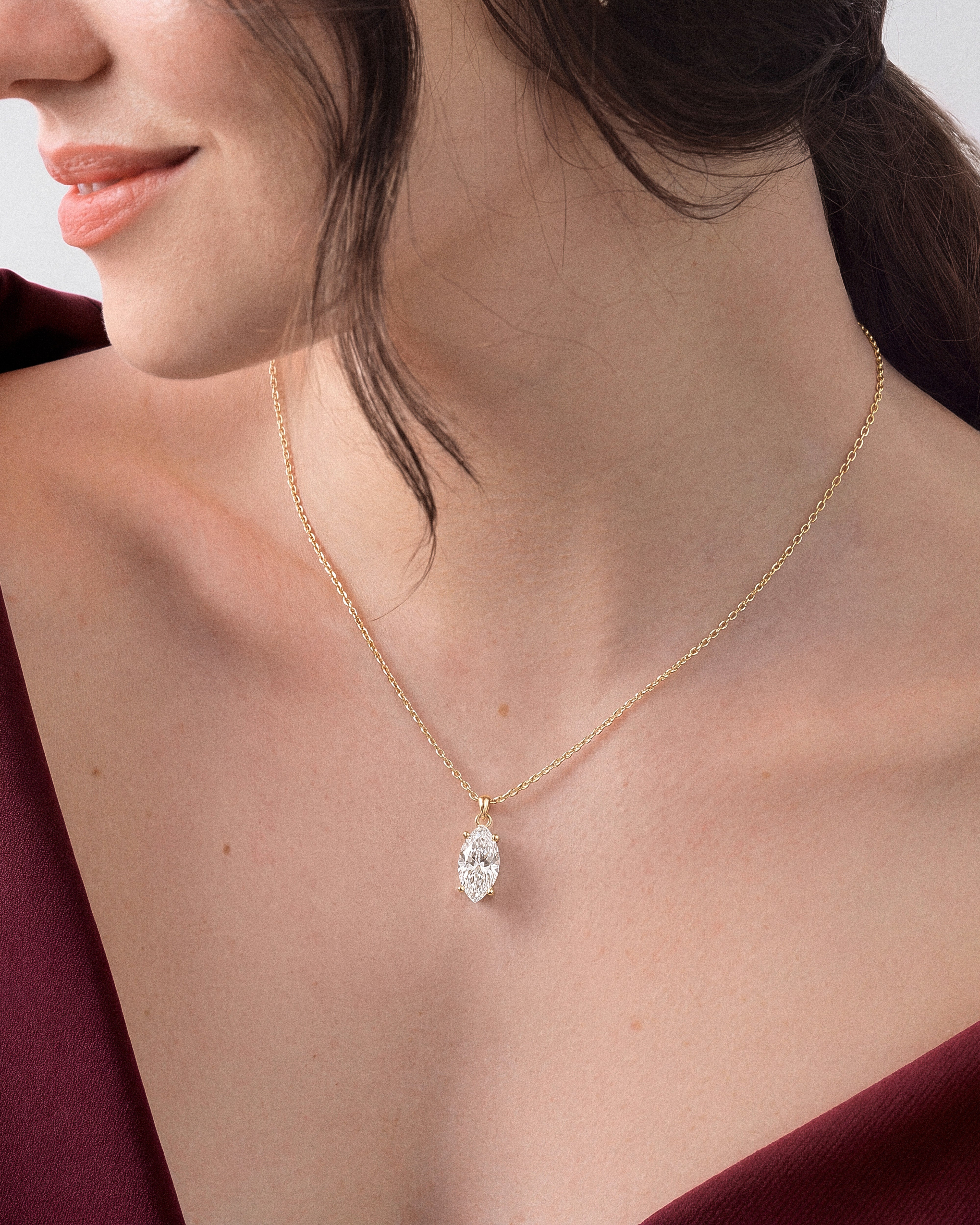 Solitär Anhänger mit Marquise-Schliff (2,00 CT)