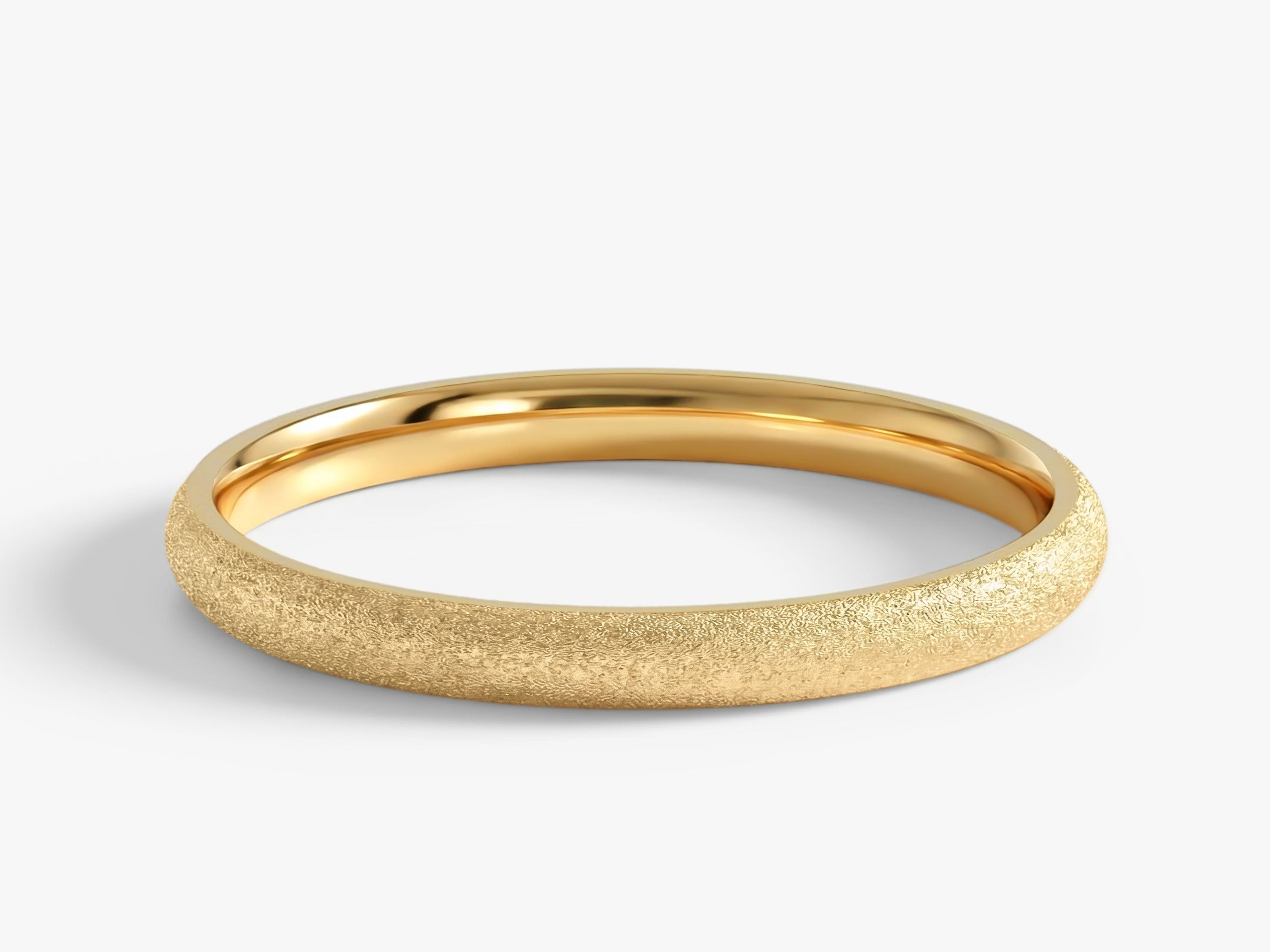 2mm Classic Dome Wedding Band with Stardust Finish