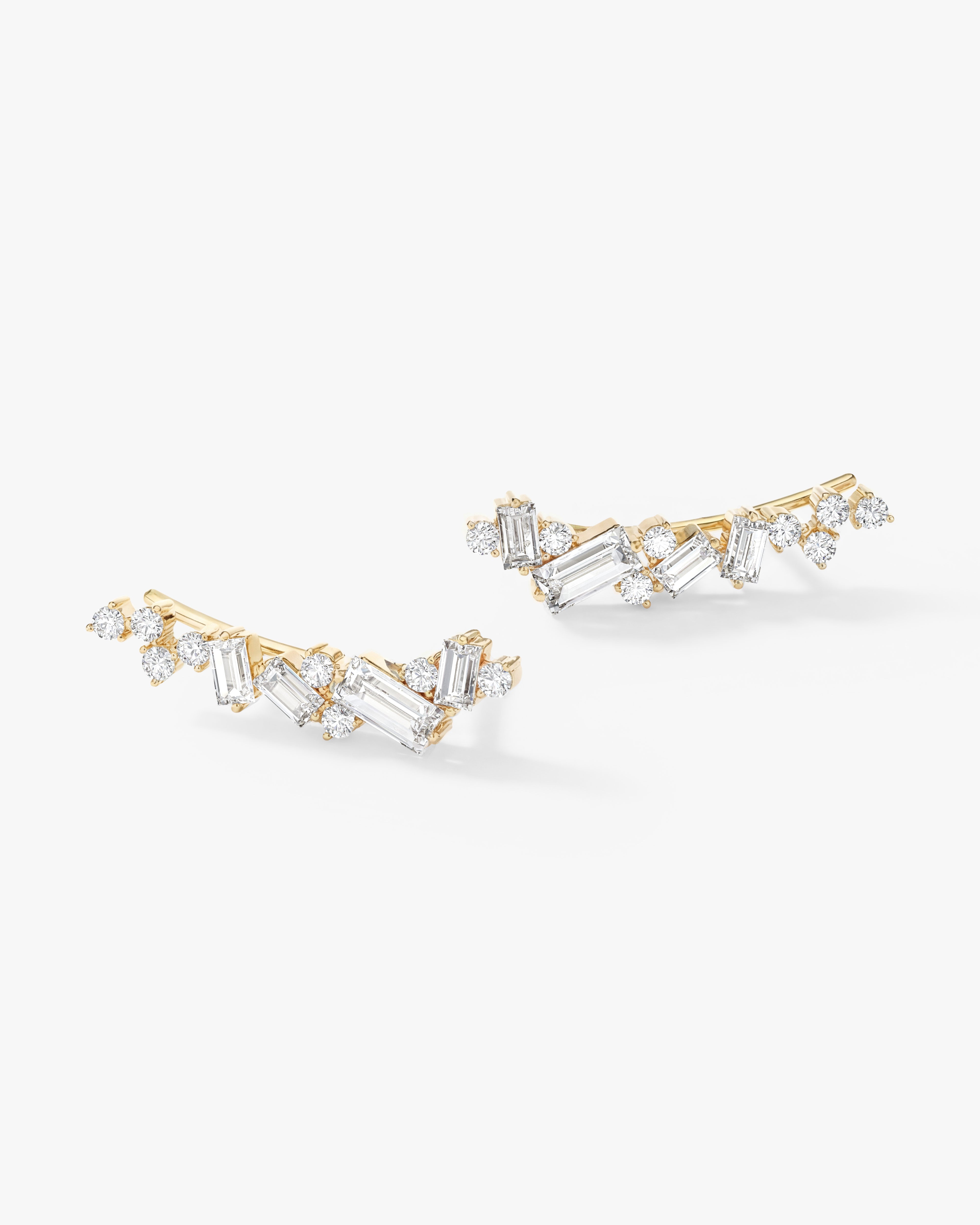 Baguette Climber Earrings