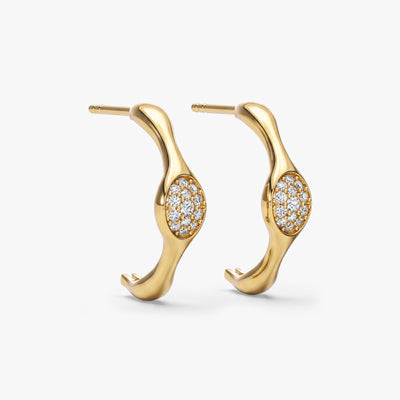 Pave Sculptural Hoop Earrings