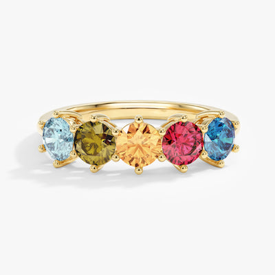 Rundschliff-Geburtsstein-Ring