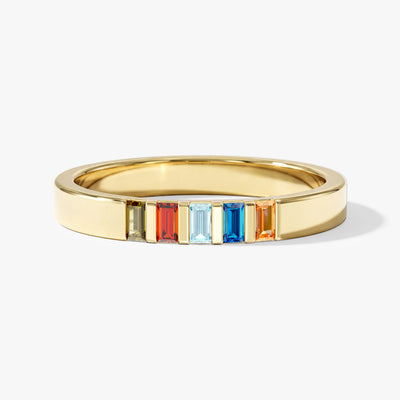 Baguette-Geburtsstein-Ring