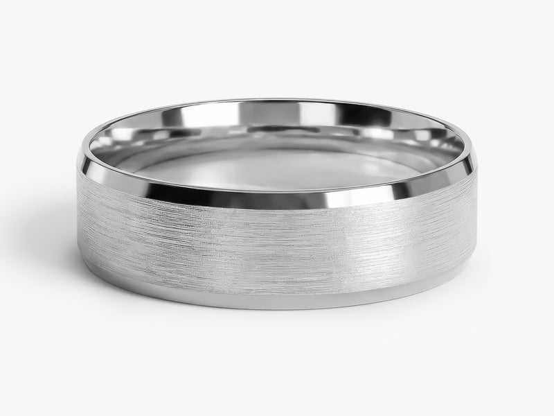 6mm Ehering mit Abgeschrägten Kanten-Matt Gebürstet