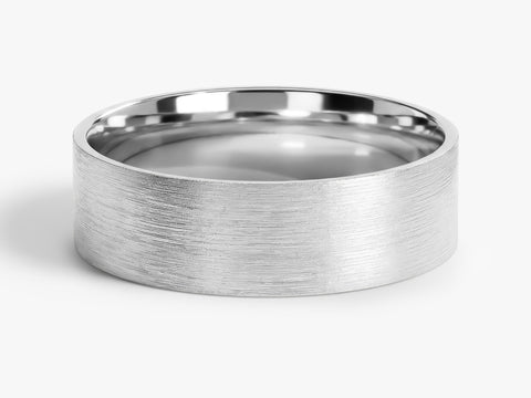 6mm Klassischer Flacher Ehering-Matt Gebürstet