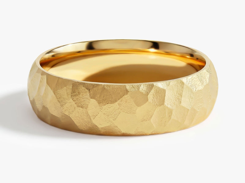 6mm Hammered Dome Wedding Band