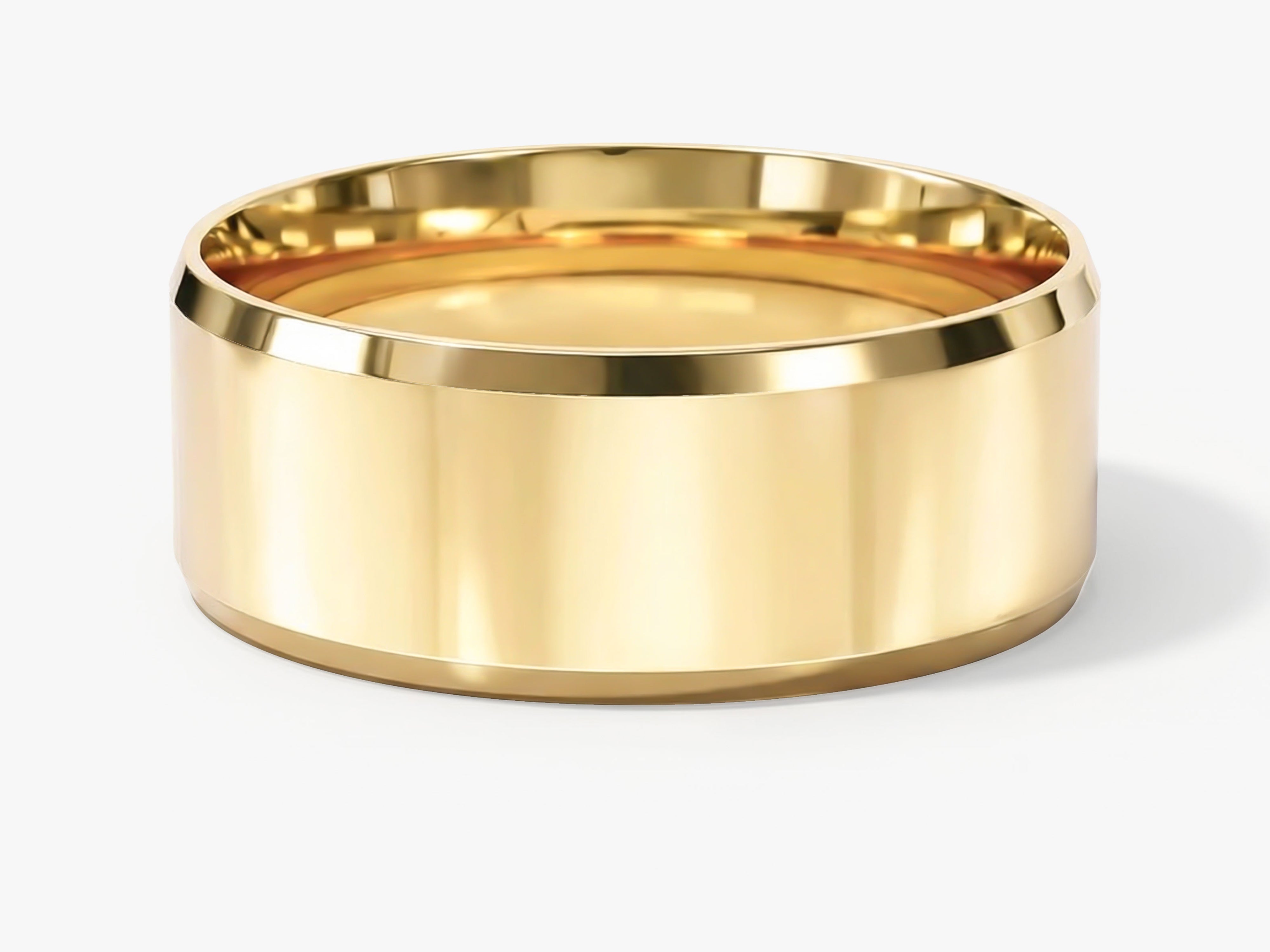 8mm Herren-Gold-Ehering - Polierter facettierter Rand