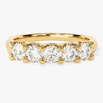 U-Krappen Fünf-Stein Jubiläumsring (1,00 CT TW)