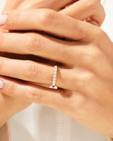 Sieben-Stein Gitter-Jubiläumsring (0,35 CT TW)