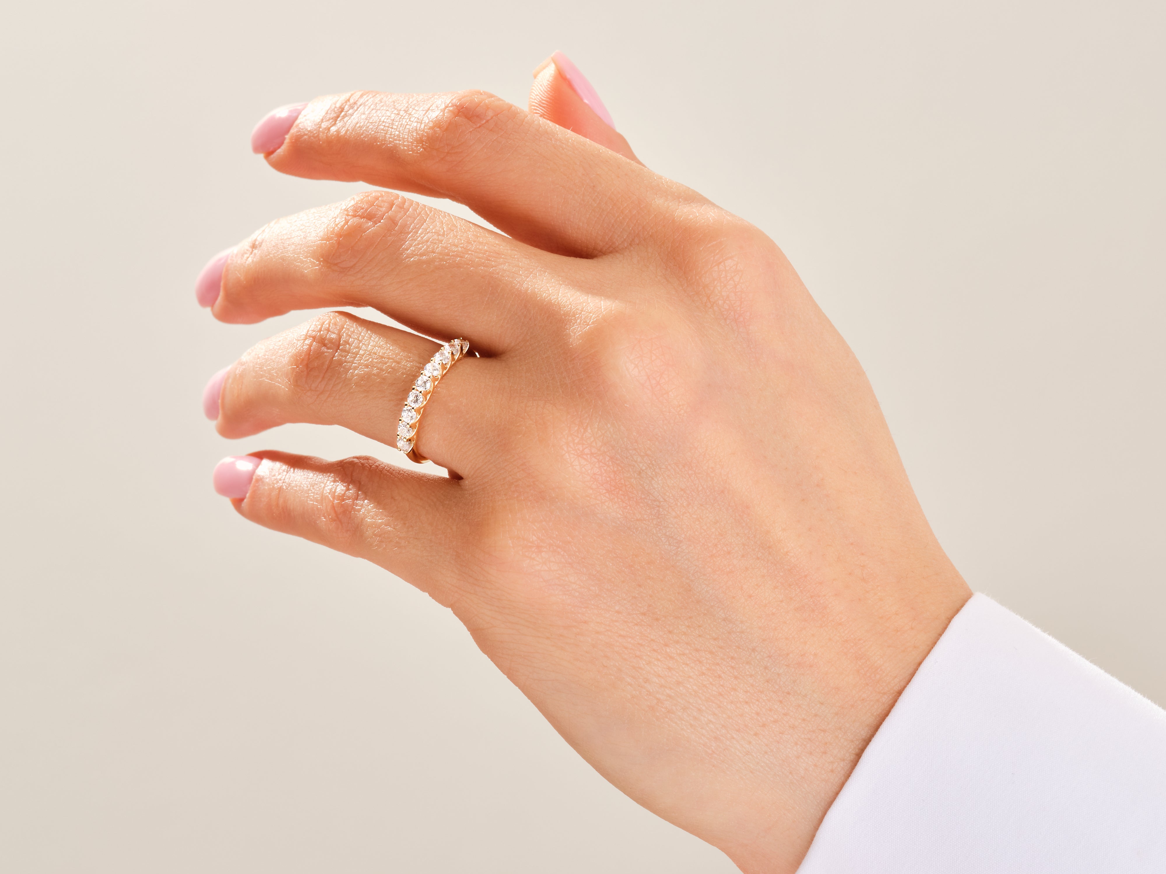 Trellis Neun-Stein Moissanit-Jubiläumsring (0,45 CT TW)