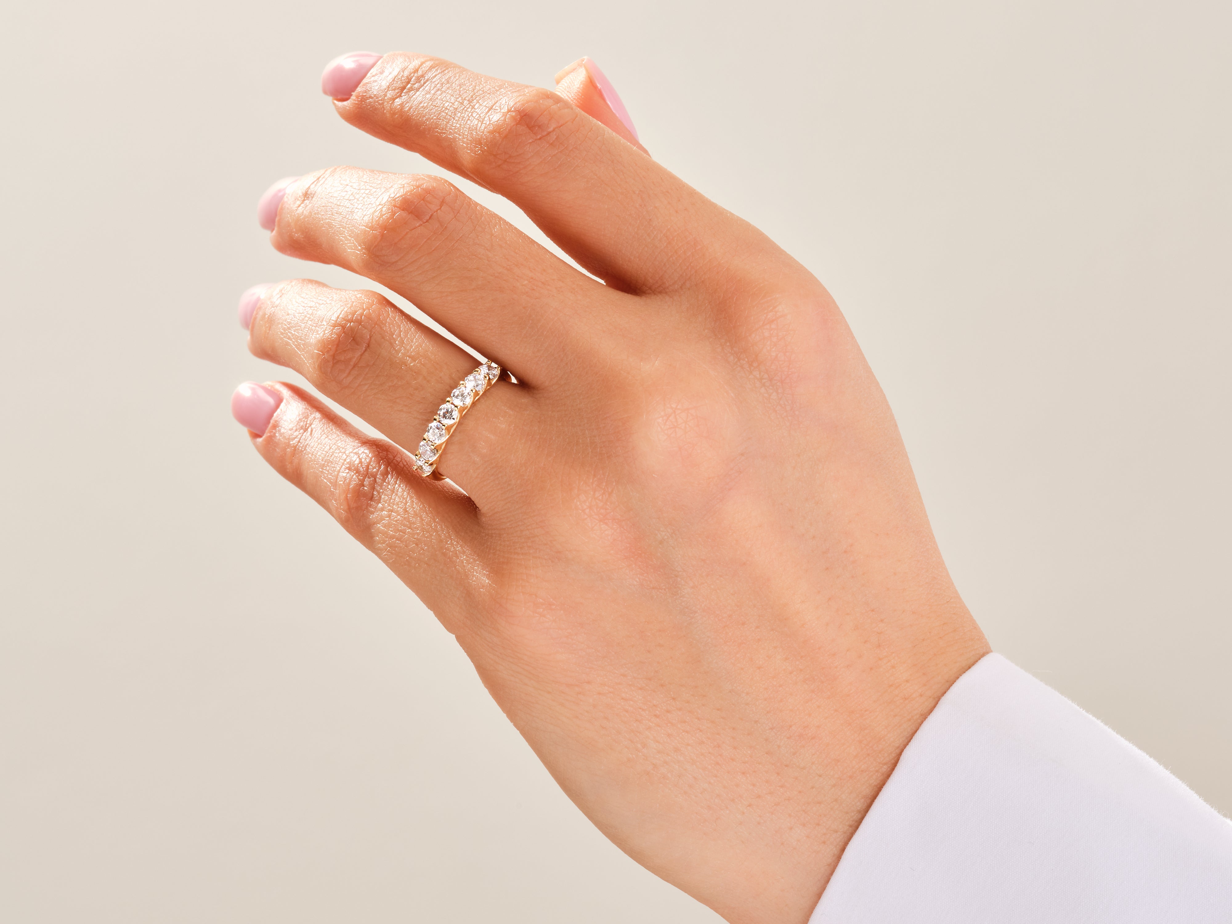 Trellis Sieben-Stein Moissanit-Jubiläumsring (0,70 CT TW)