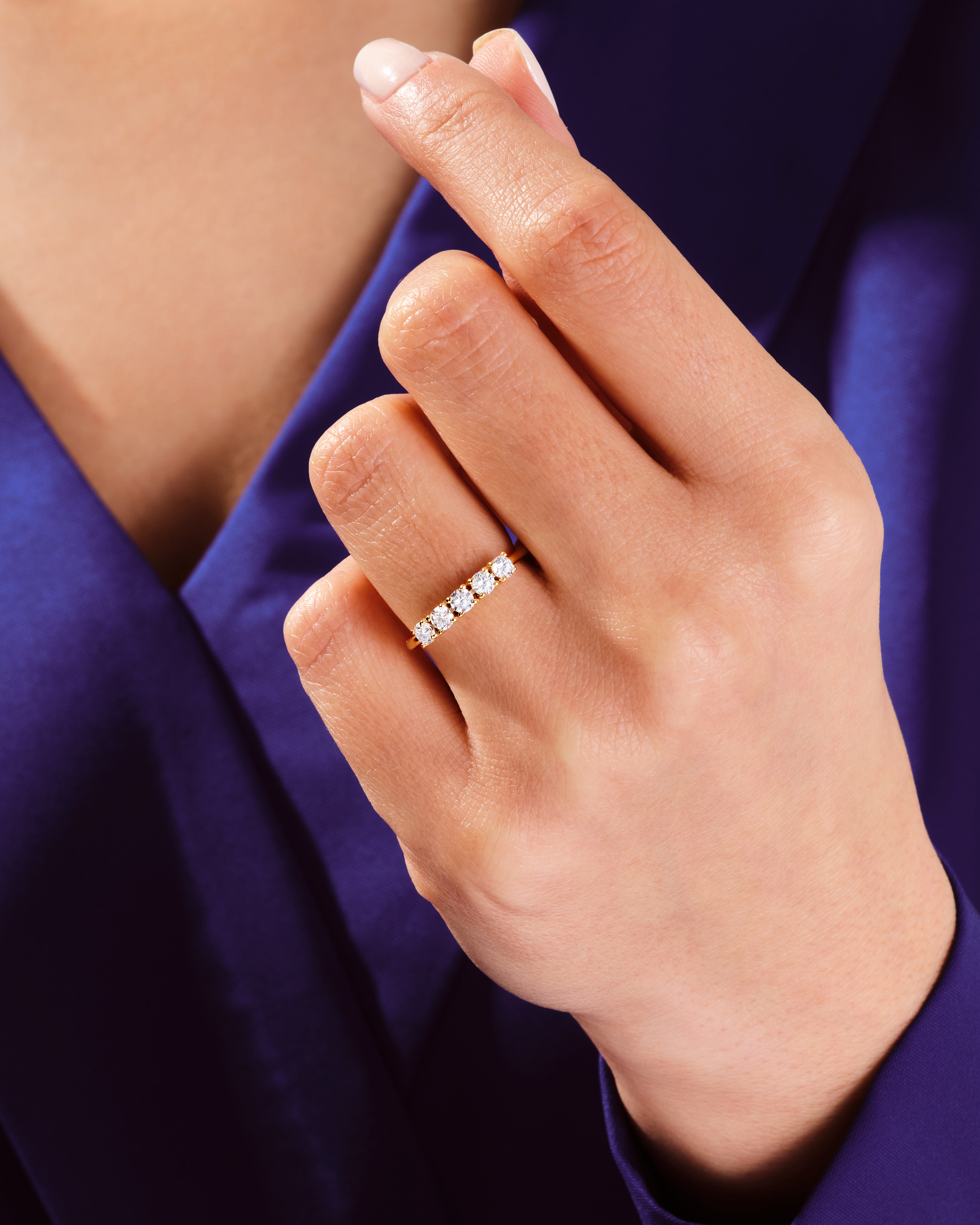 Fünf-Stein Korb-Jubiläumsring (0,50 CT TW)