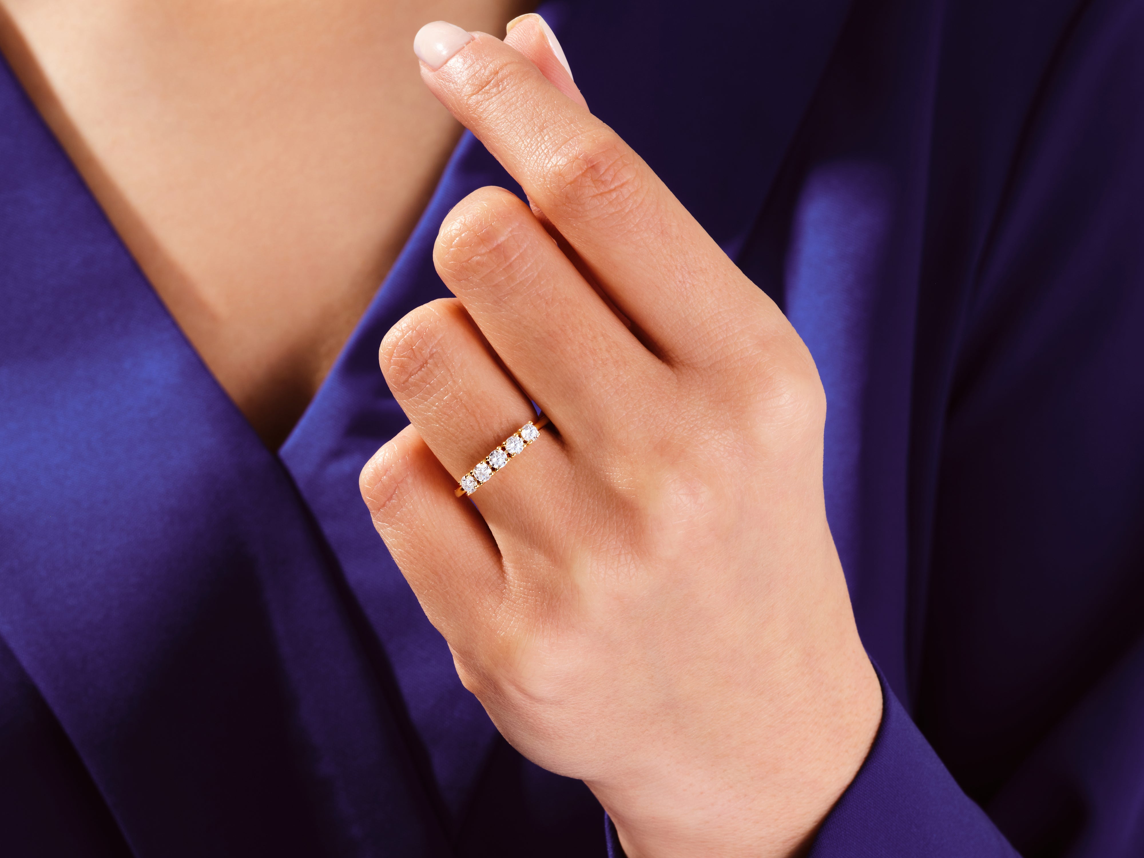 Fünf-Stein Korb-Diamant-Jubiläumsring (0,50 CT TW)