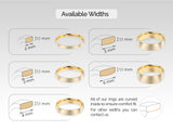 Jewelry ring widths: 2mm, 3mm, 4mm, 5mm, 6mm