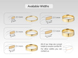 Jewelry ring widths: 2mm, 3mm, 4mm, 5mm, 6mm