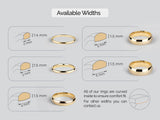Jewelry ring widths guide: 2mm, 3mm, 4mm, 5mm, 6mm