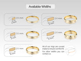 Jewelry ring widths: 2mm, 3mm, 4mm, 5mm, 6mm