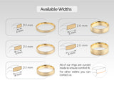 Jewelry ring width options: 2mm, 3mm, 4mm, 5mm, 6mm