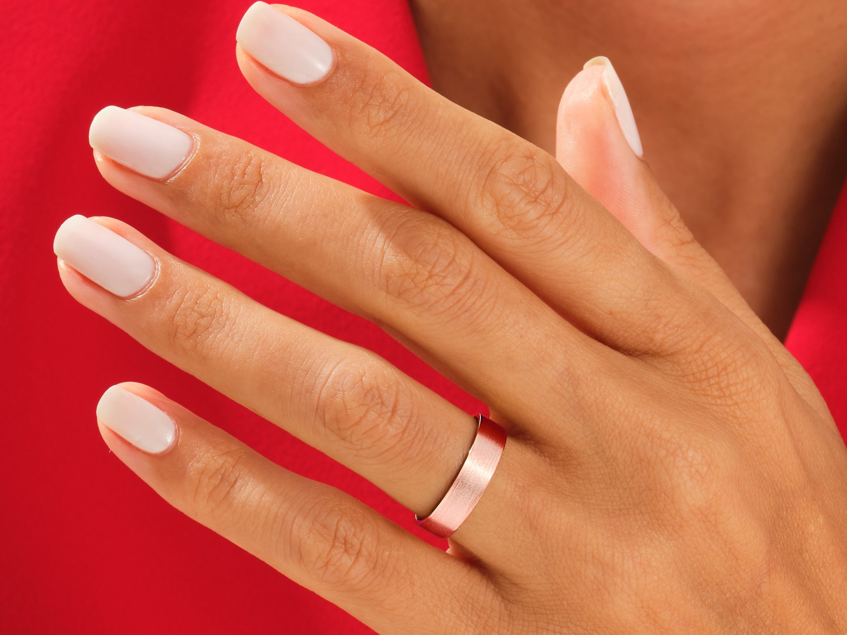 5mm Klassischer Flacher Ehering-Matt Gebürstet