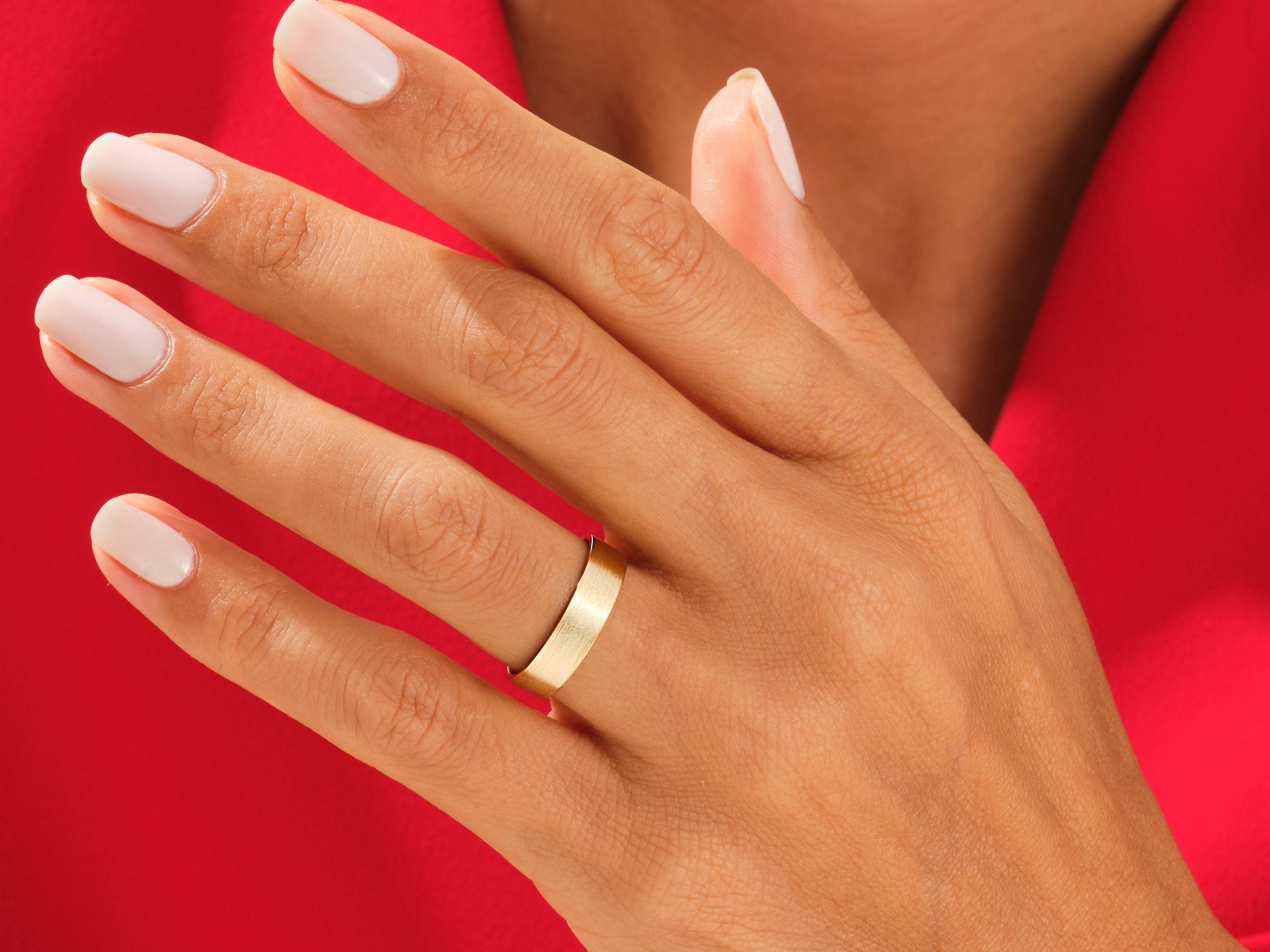 5mm Klassischer Flacher Ehering-Matt Gebürstet