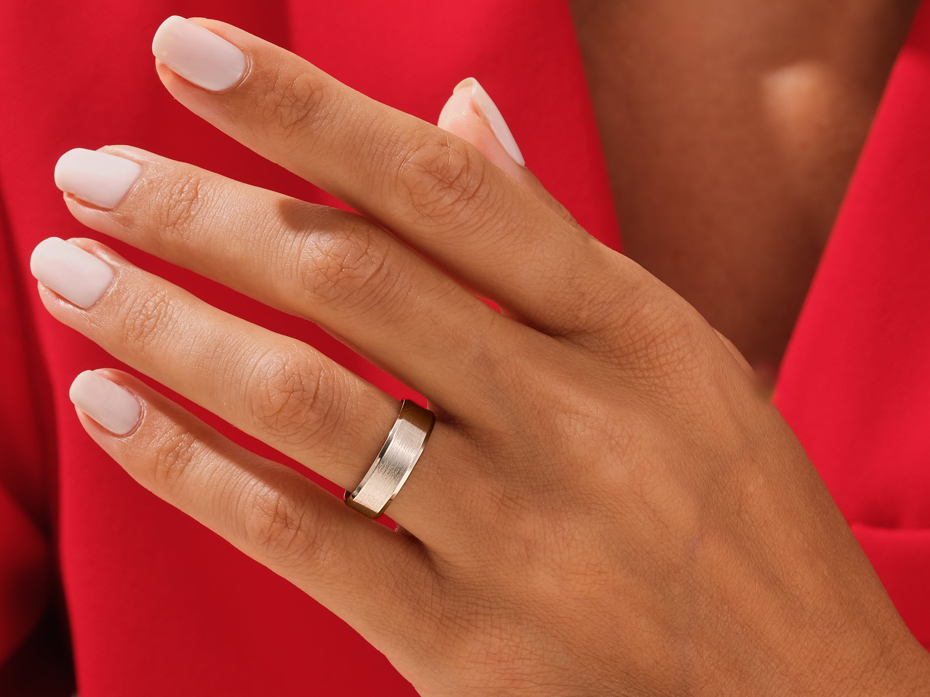 6mm Ehering mit Abgeschrägten Kanten-Matt Gebürstet